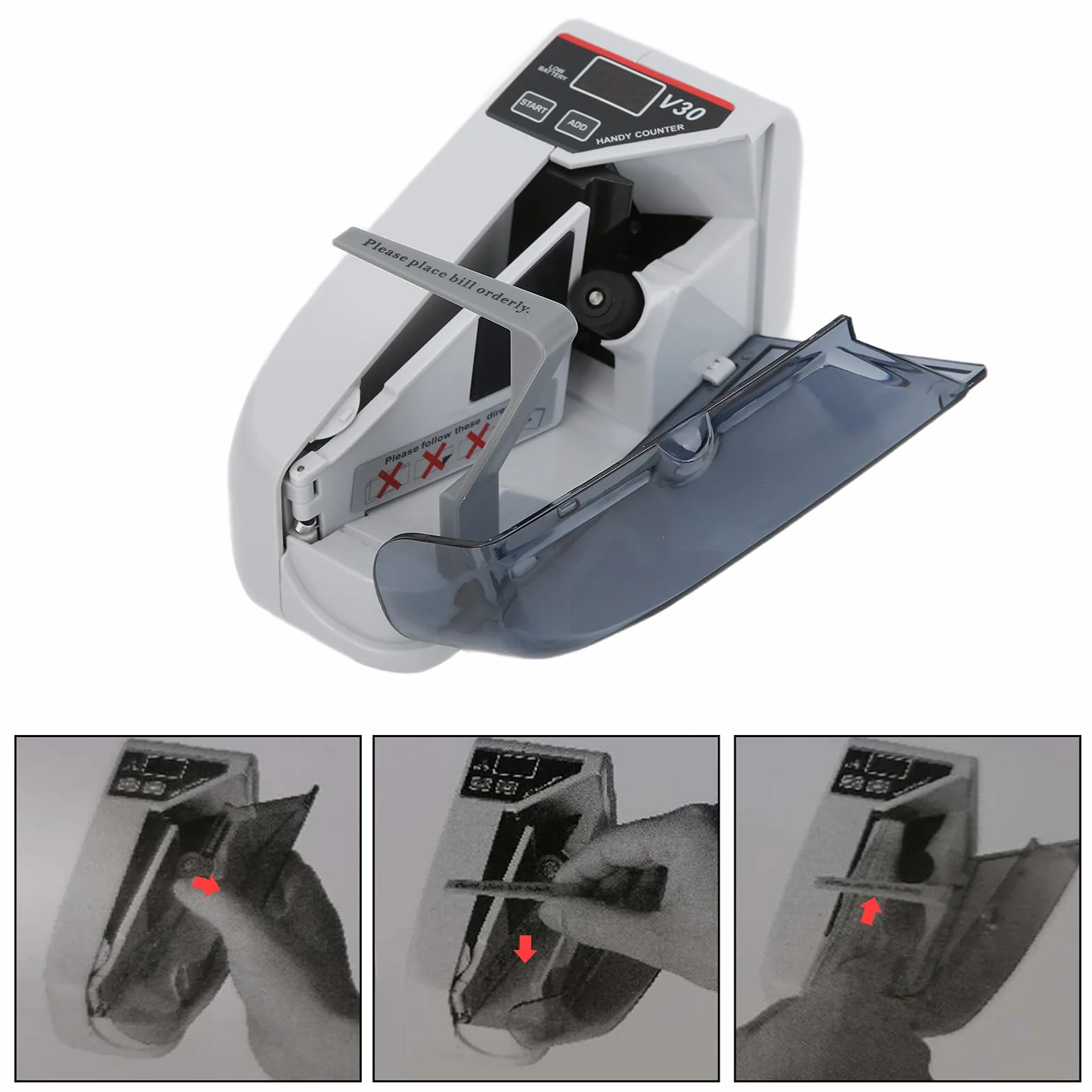 Contador de dinero verificador compacto 7,3 x 2,8 x 4 pulgadas 600/min