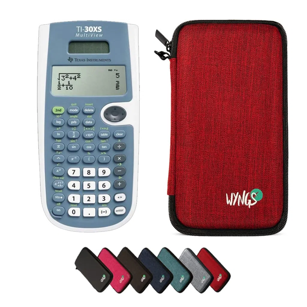 CALCUSO Paquete Básico Rojo con Calculadora TI-30XS MultiView