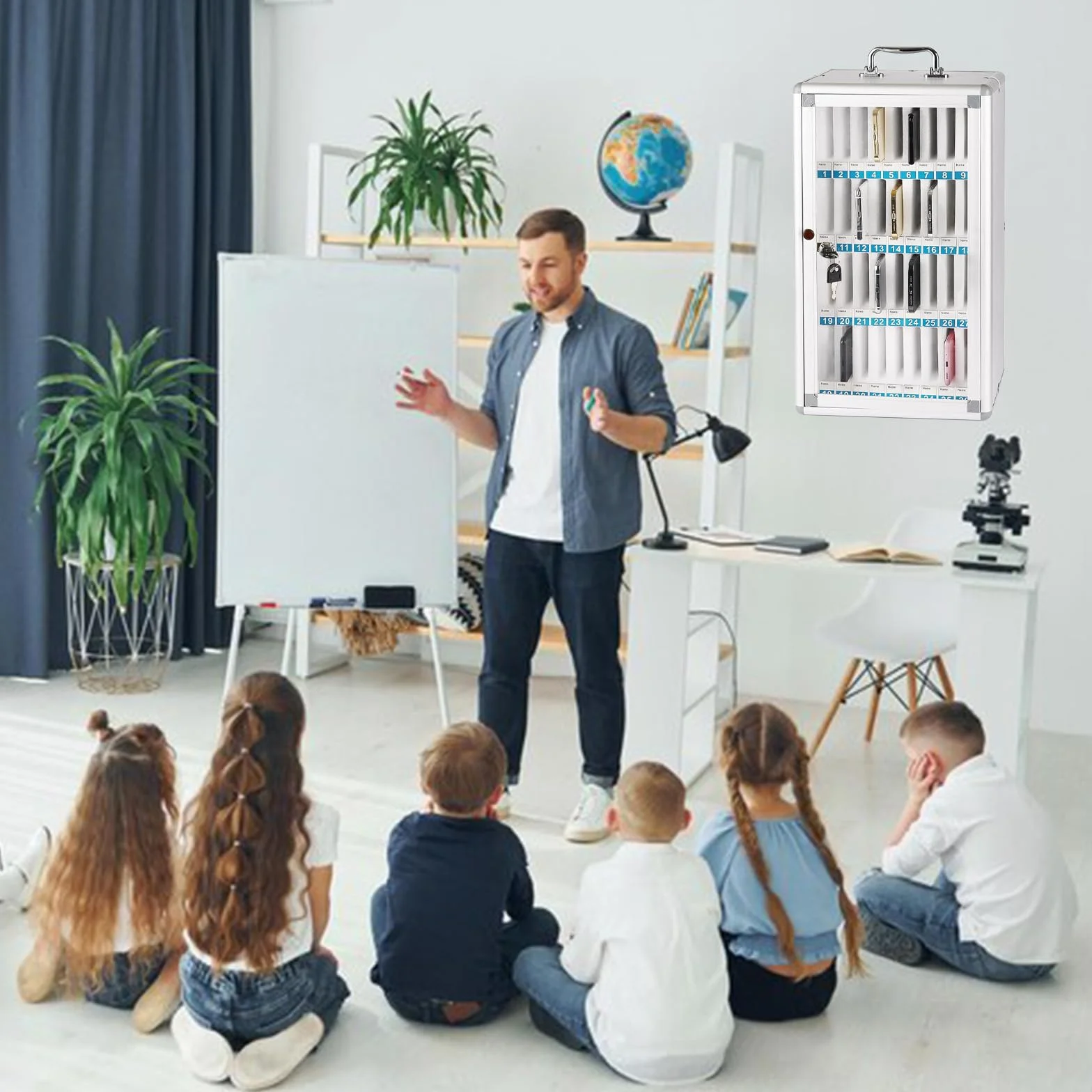 Metal Locking Phone Storage Cabinet 36 Slots for Classroom Office Church Gym
