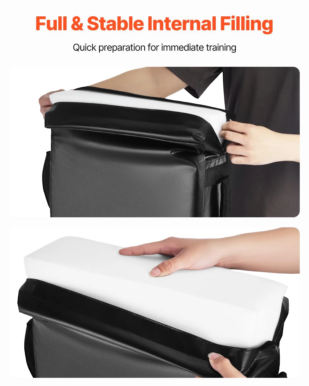 VEVOR Maniquí de Bloqueo para Fútbol Americano, Almohadilla Protectora con Asas, Esponja Alta Densidad, Equipo de Entrenamiento Resistente para Hockey, Lacrosse, Negro, 2 uds, 600 x 405 x 240 mm