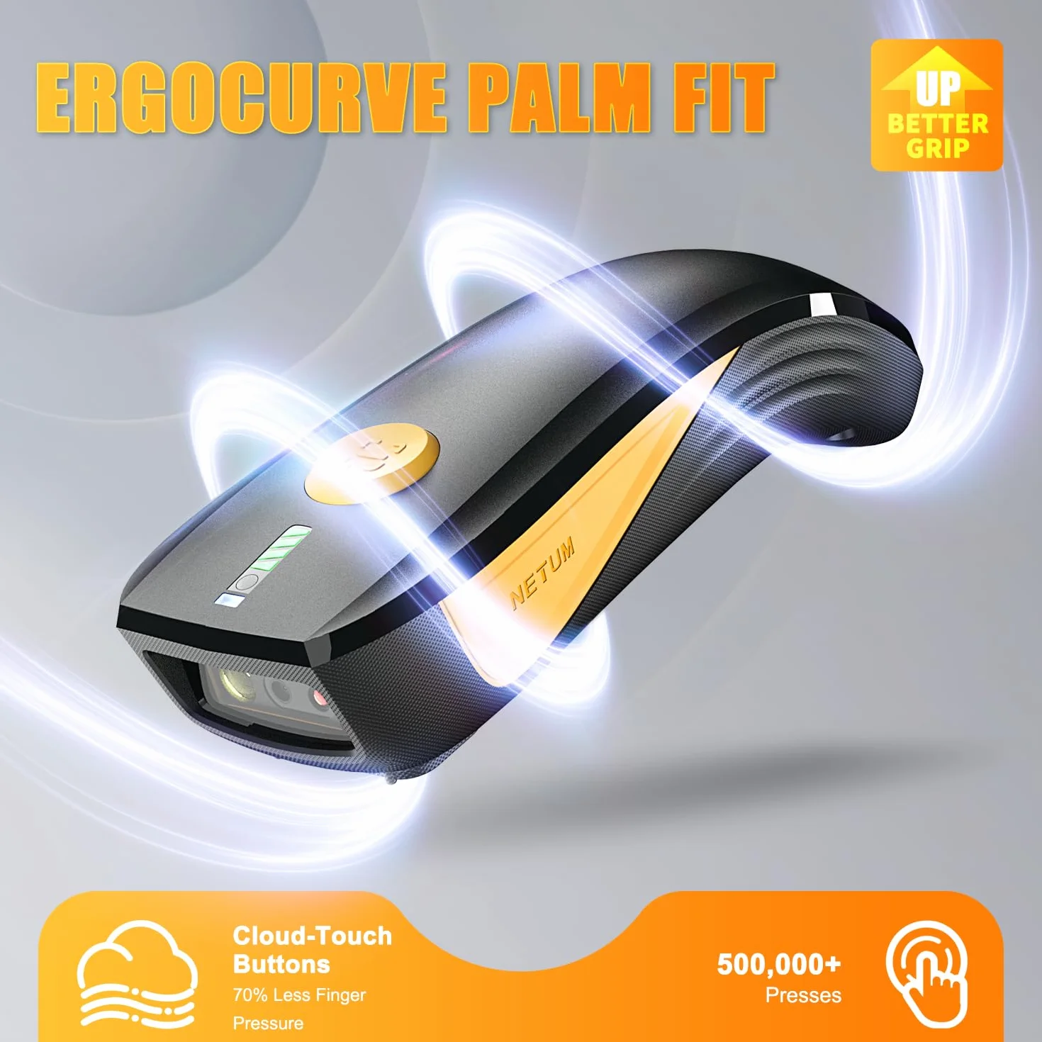 NETUM CS7501 Escáner de Código QR Bluetooth, Lector de Código de Barras Portátil 1D 2D Inalámbrico para Gestión de Inventario