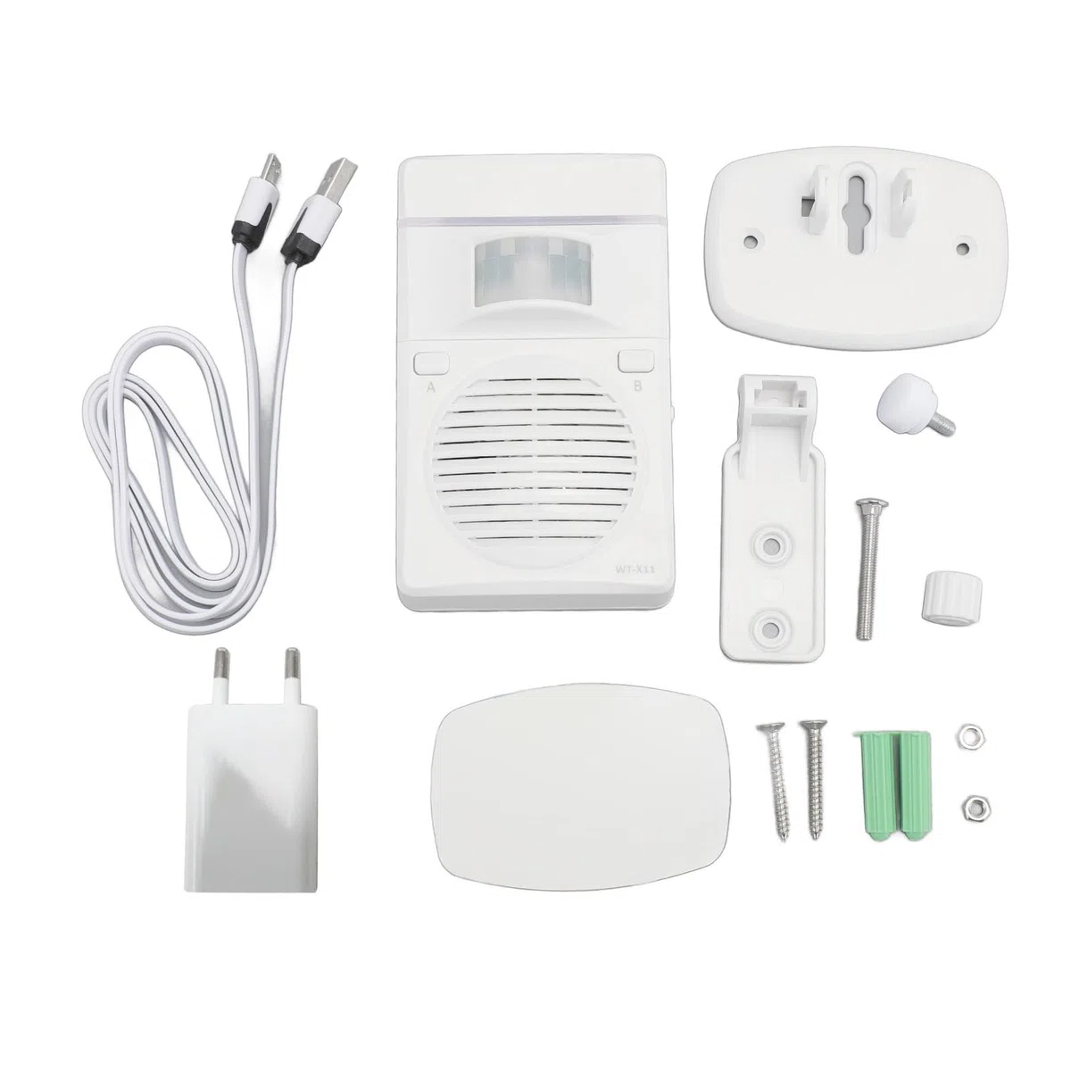 Naroote Ring de Sonido del Sensor de Movimiento IR, Archivos Mp3 Recargables de Movimiento de Volumen Ajustable Habilitado Taller de Reproducción de Sonido (Enchufe de la UE)