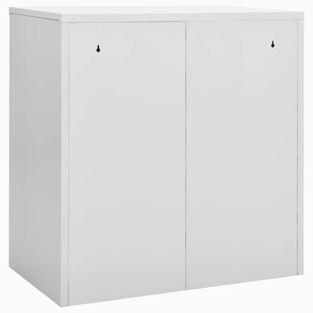 Juego de 2 taquillas de acero con cerradura, 90 x 45 x 92,5 cm, color gris claro y verde