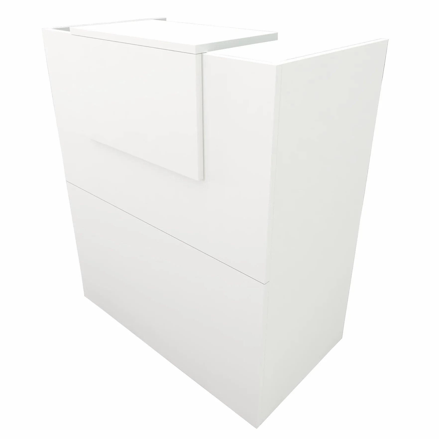 Henor Mostrador Oja. 80 x 50 x 107 cm. con Mesa Interior. Ideal para Recepción Atención Oficina Comercio Negocio Local Comercial. Blanco.