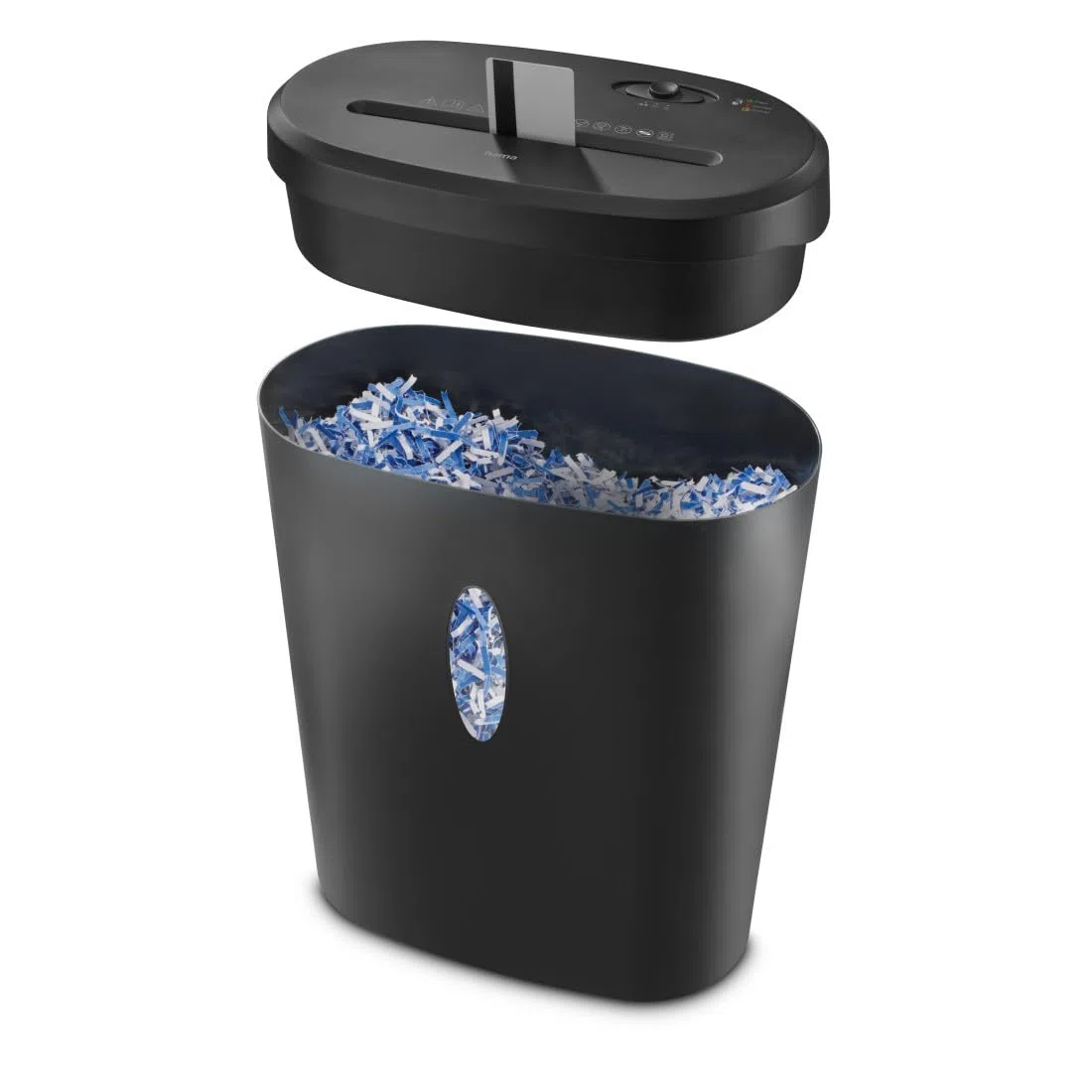Hama | Destructora de Papel Corte Transversal 12 Hojas DIN A4 P4, Negro | Trituradora de Documentos Profesional GDPR, tritura Tarjetas, E-3, P-4, T-4, antiatasco automático, 21 L