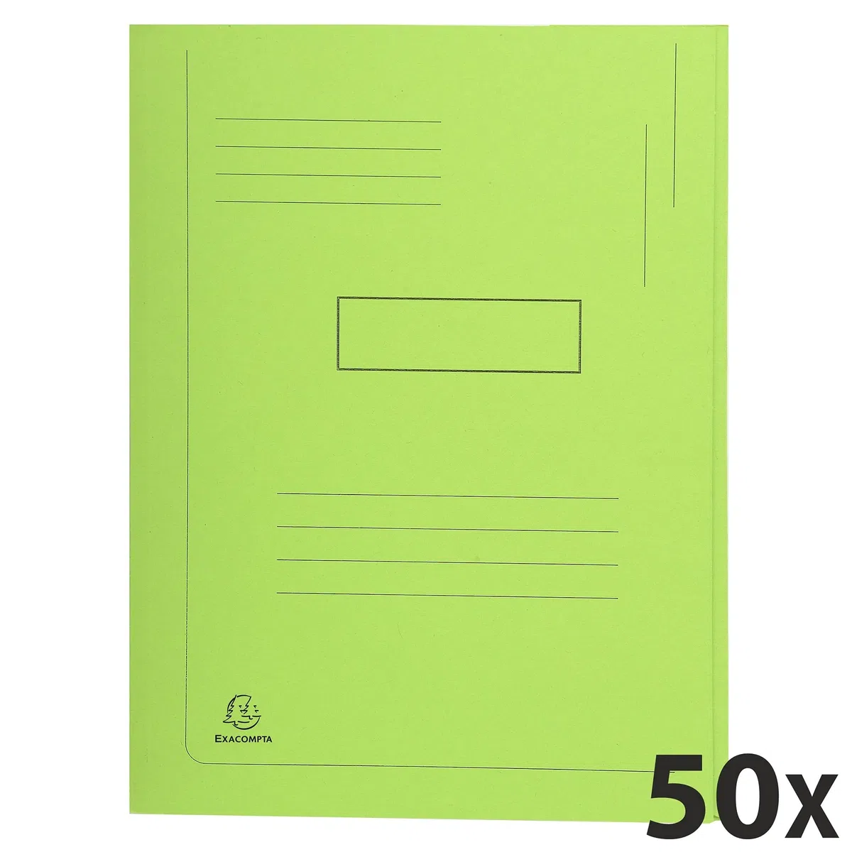 Exacompta 445013E - Carpeta (Conventional file folder, Caja de cartón, Verde, A4, 290 g/m², 240 mm), Pack de 50 unidades