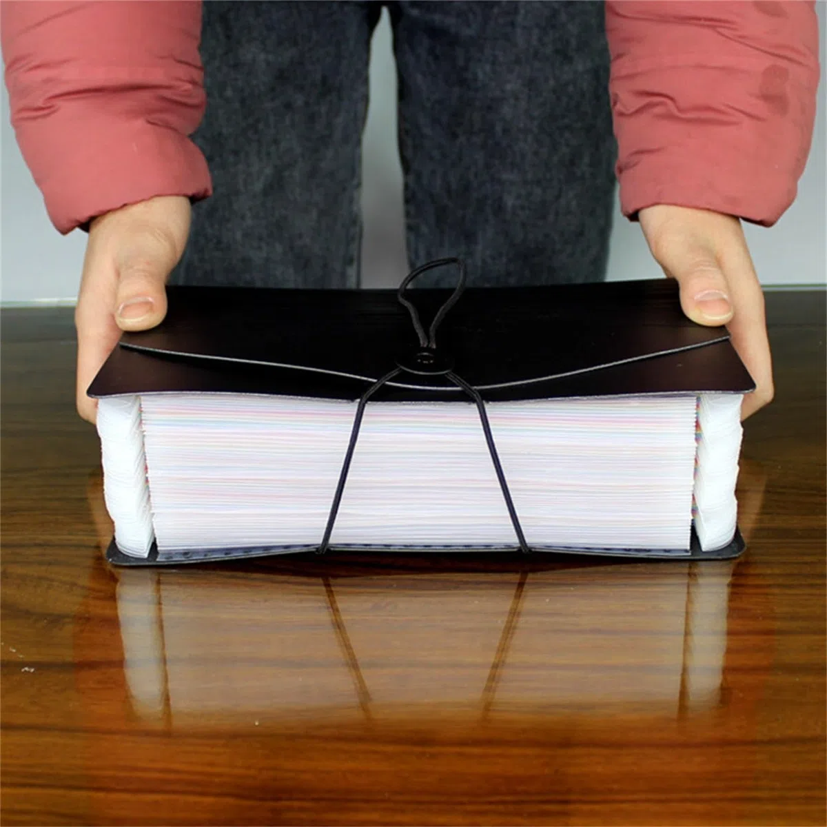 Carpetas de Archivos Bolsa de órganos para Documentos A5 Bolsa de clasificación de facturas Multicapa para la Escuela, la Oficina y el hogar (Negro 2,48 Capas)