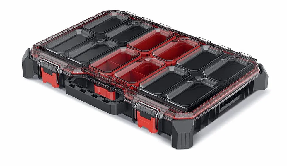 Caja organizadora para piezas pequeñas, apilable, 543 x 368 x 77 mm