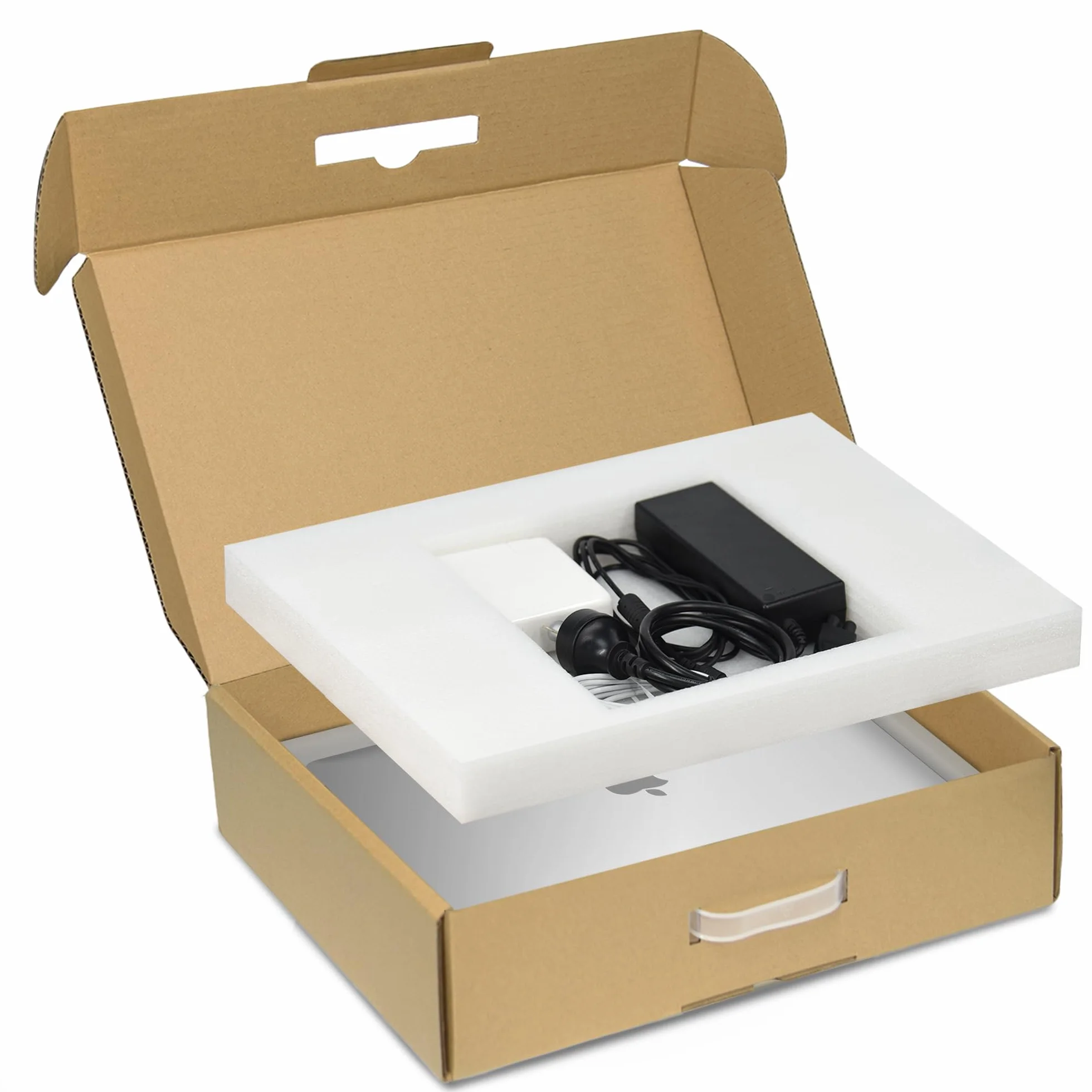 Orionstar Caja para portátil con espuma protectora para portátiles de hasta 17,3 pulgadas, caja de cartón para ordenador portátil, caja de envío para portátil