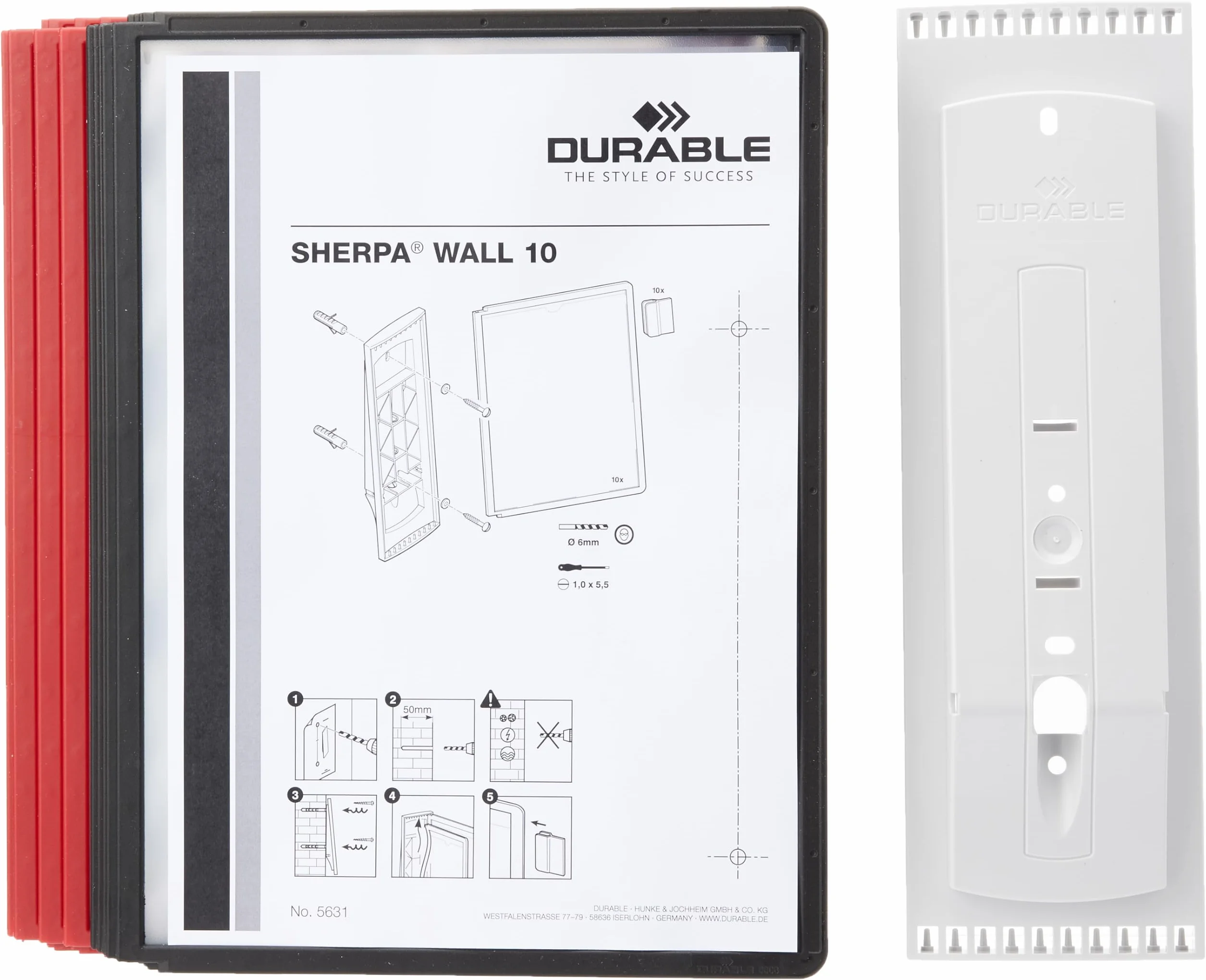 Sherpa Wall Sistema de paneles de visualización 10 paneles negro/rojo