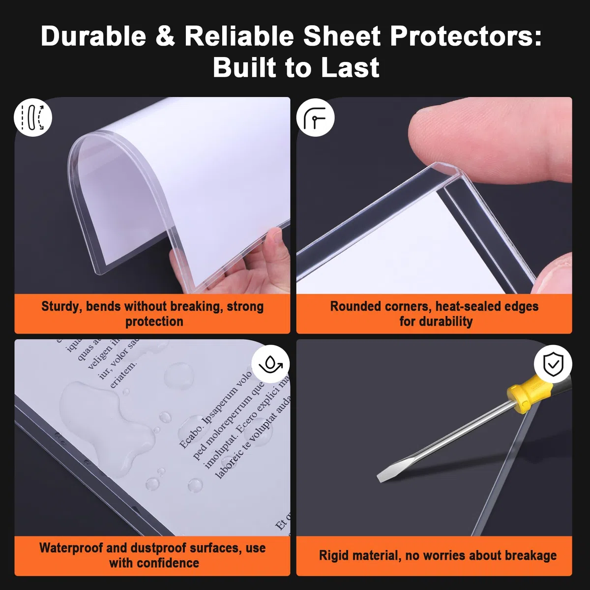 Ndsox Paquete de 5 protectores de impresión rígidos de plástico duro transparente de 8 x 10 pulgadas, carga superior para fotografías, papeles fotográficos, carteles, impresiones, certificados de