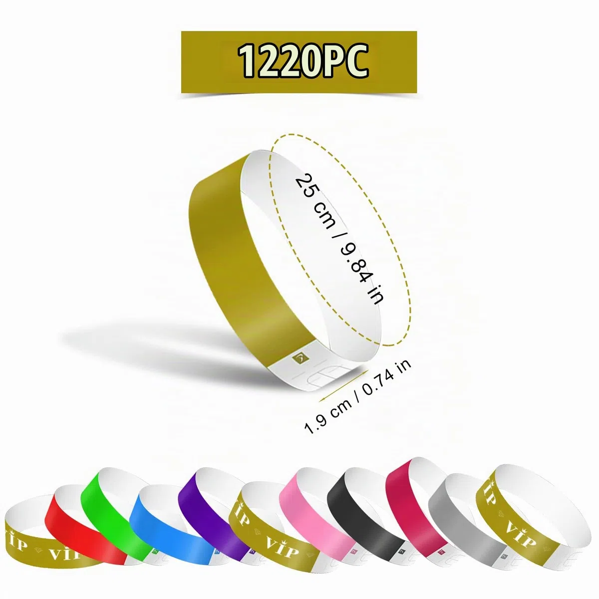 1220 Uds Pulseras de Papel para Eventos, Colorido Pulseras Identificativas Impermeables Brazalete Papel Pulseras de Entrada Pulseras para Eventos Fiesta Música Exhibición Conciertos (12 Colores)