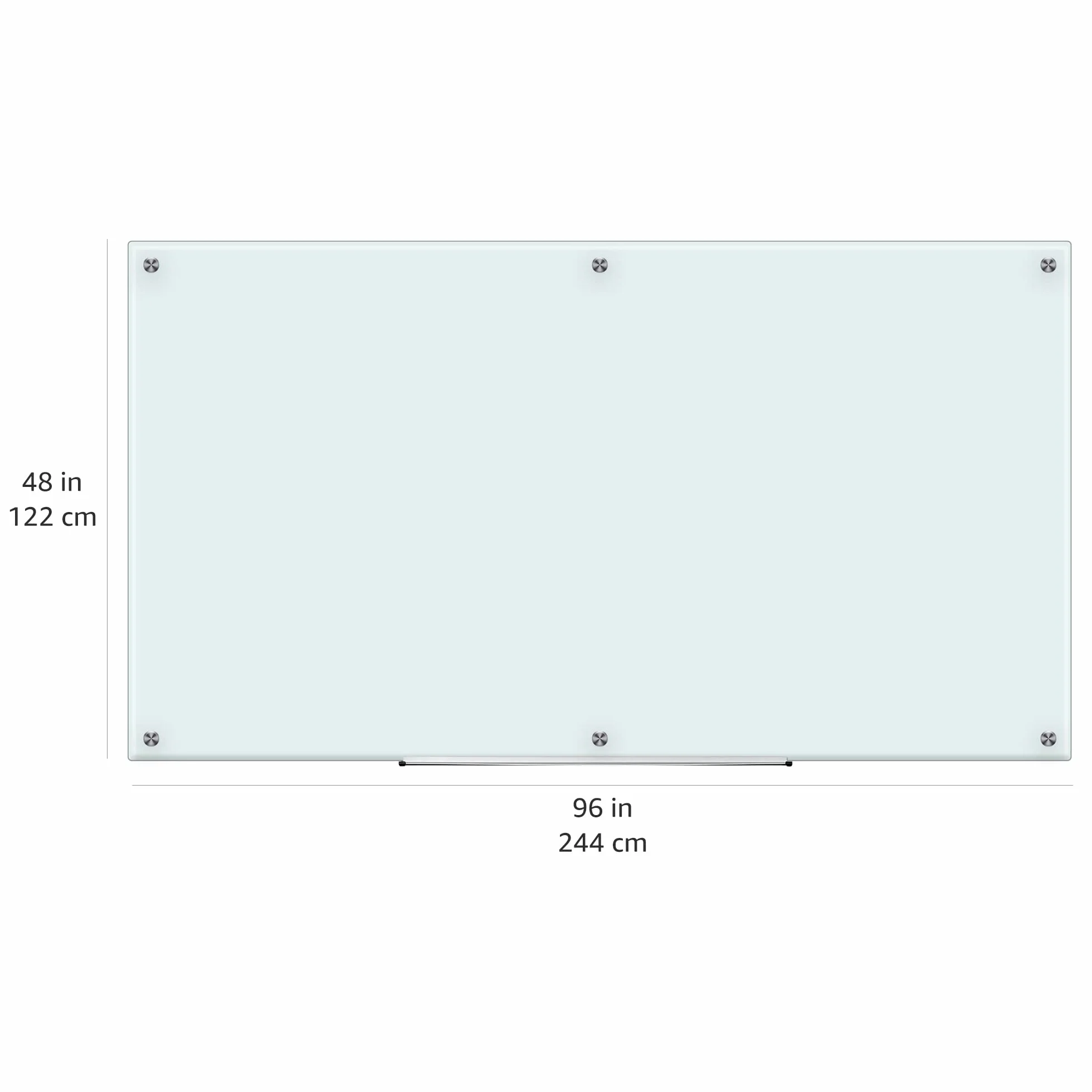 Amazon Basics Pizarra de borrado en seco de vidrio, magnética, 244 x 122 cm, Blanca