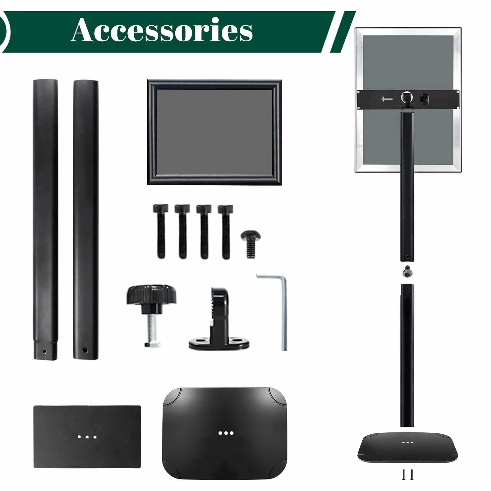Expositores A3 Soporte de Panel Resistente Base Estable, Negro, Lote de 3