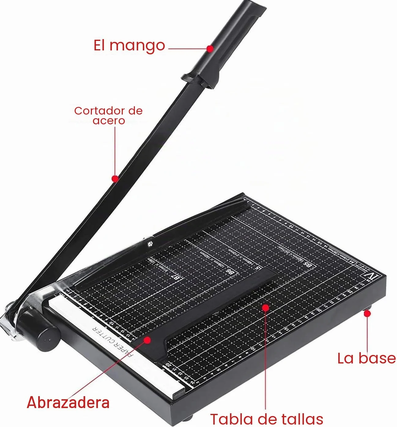 Massicot A4, capacidad de corte, 12 hojas de papel para oficina, escuela, ocio, creativo, papel, color negro