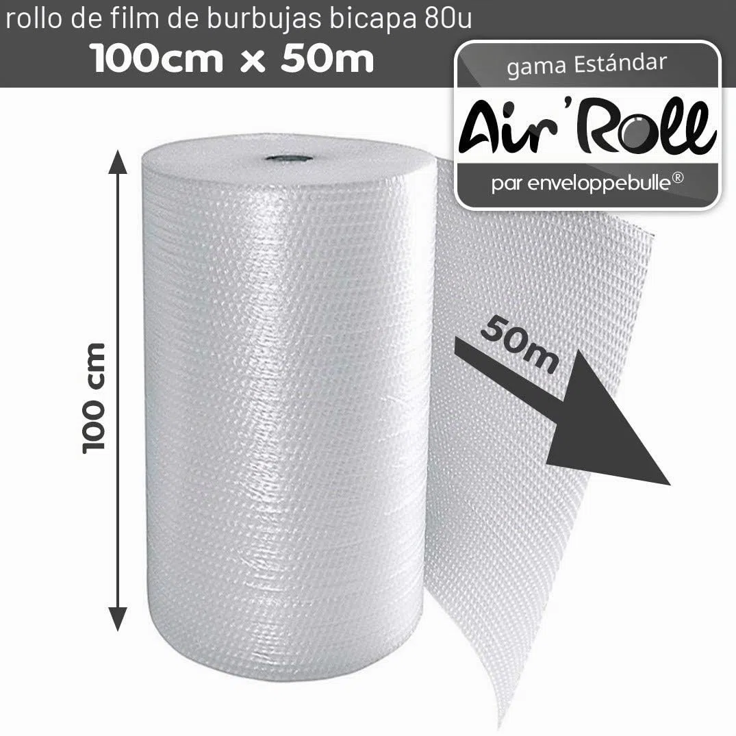 enveloppebulle - Rollo de plástico con burbujas (1 m x 50 m)