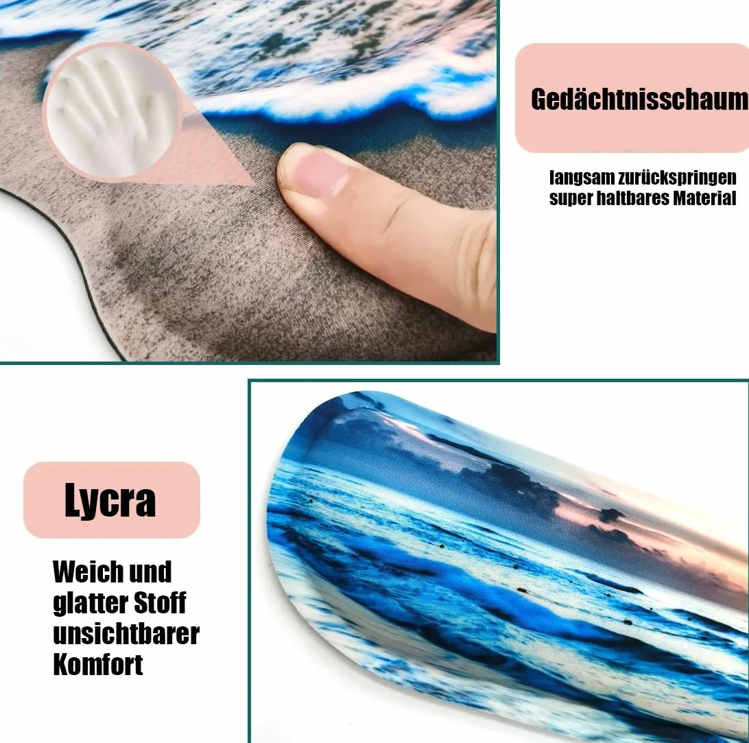 Juego de reposamuñecas 3 en 1, alfombrilla de ratón ergonómica con reposamuñecas y cojín de gel, posavasos, para hogar u oficina