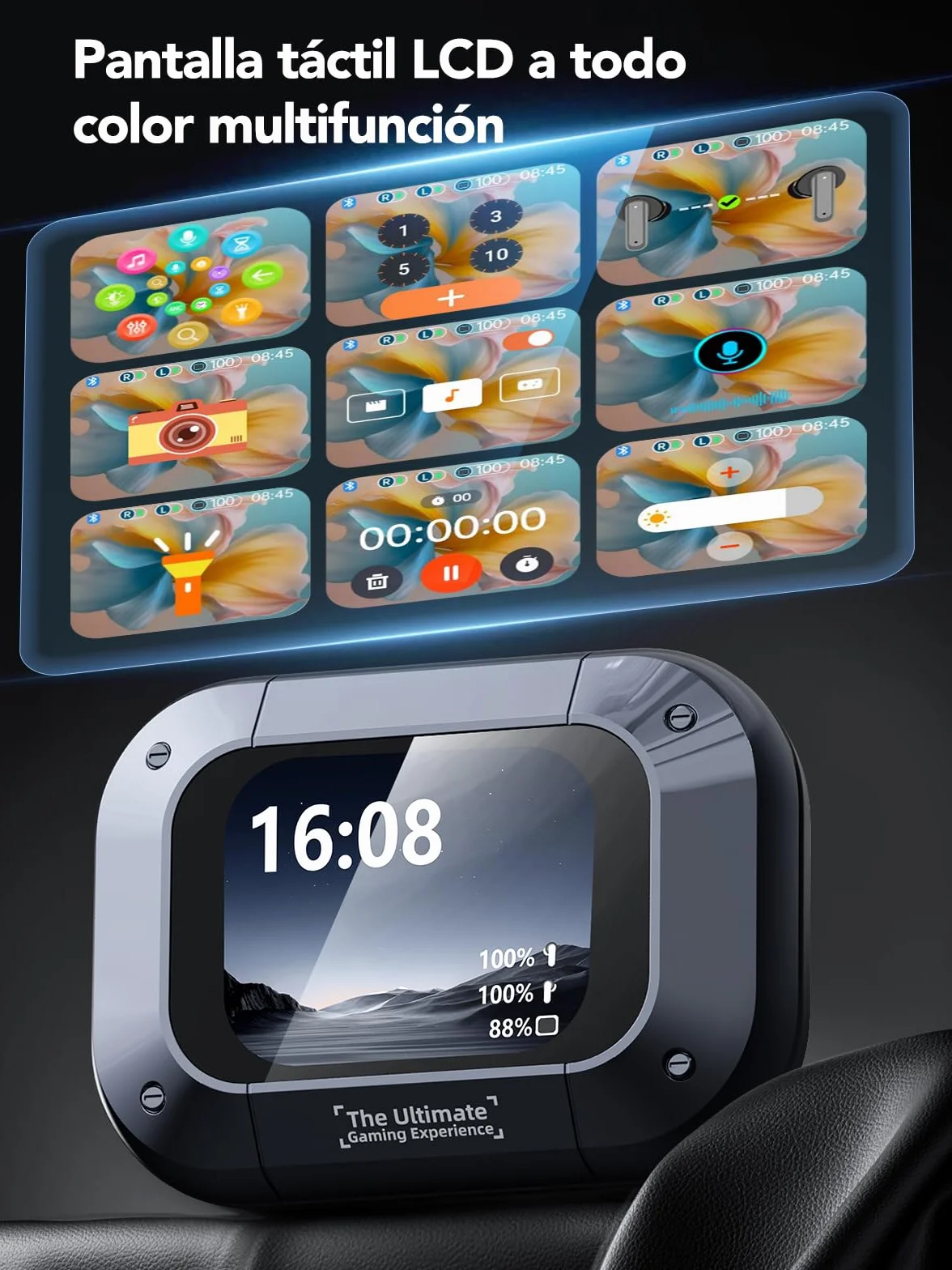 [2026 Nuev] NE25 AI Auriculares Traductor en Tiempo Real con Pantalla LCD, 134 Idiomas y 8 Modos de Traducción, 3 in 1 AI Auriculares Traductor, Bluetooth 5.4 con ENC y App con para Viajes/Negocios