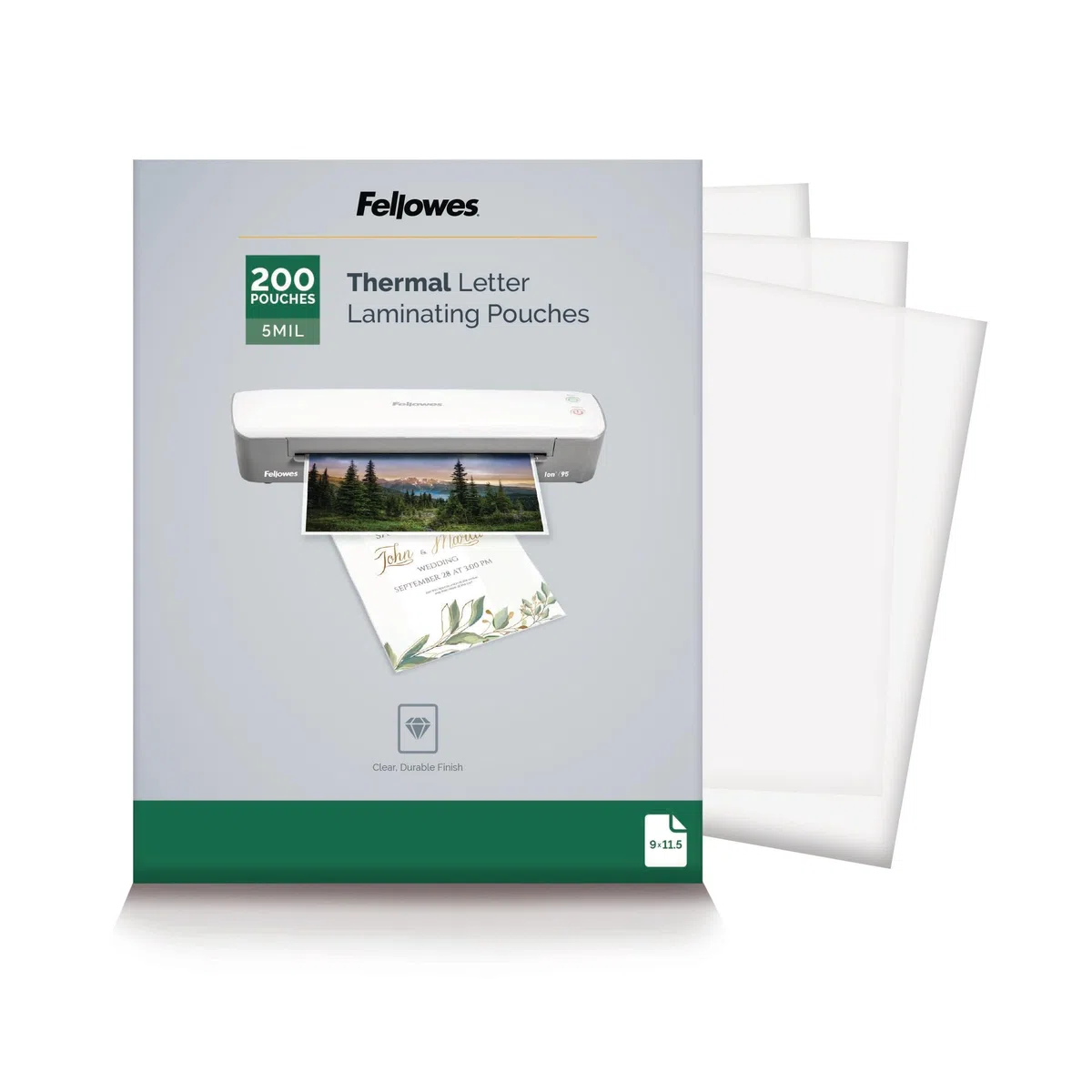 Fellowes 5743601 200pieza(s) - Plastificador (Transparente, Brillante, Letter, Térmico, 0,127 mm, 228 mm)