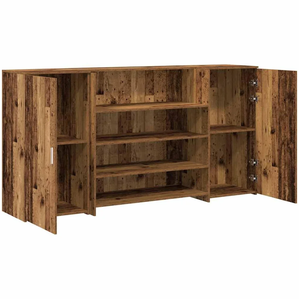 vidaXL Mostrador Recepción Madera Vieja 200x50x103.5 cm