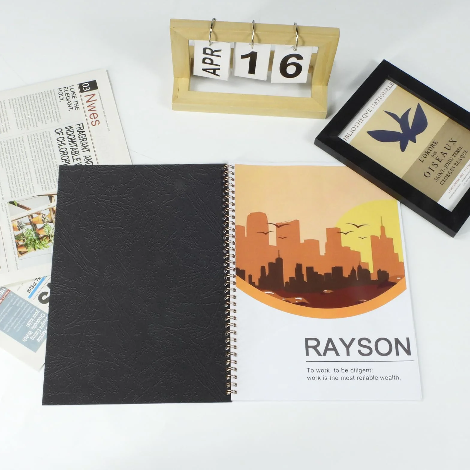 RAYSON Portadas para encuadernar de cartón, diseño de piel, A4, 230g/m², color negro, 100 unidades
