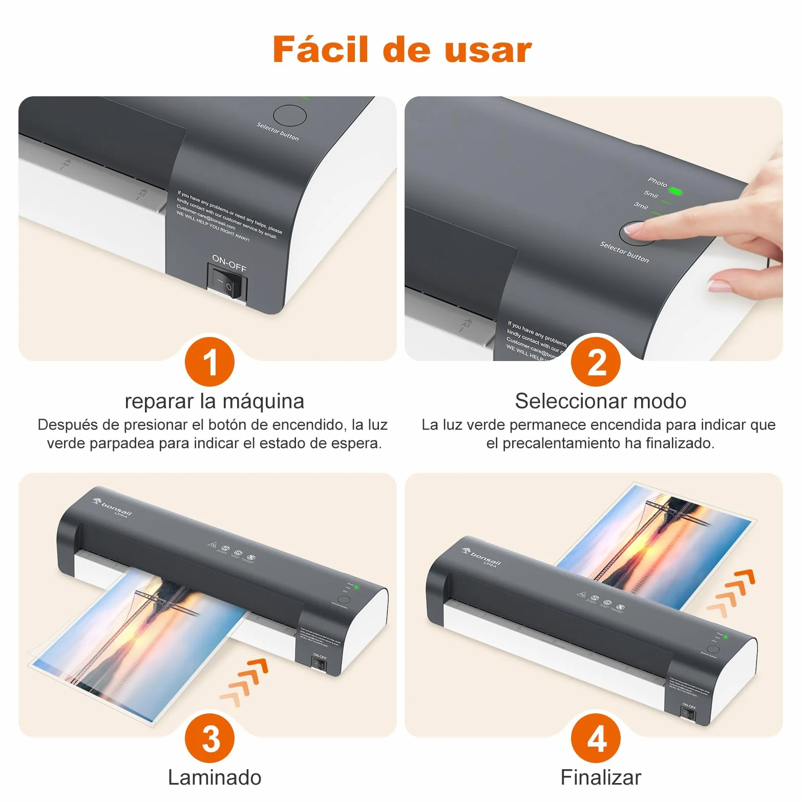 Bonsaii A3 Plastificadora 5 en 1, Laminadora con Cortador y Redondeador de Esquinas, Protección Contra Atascos (L318-A)