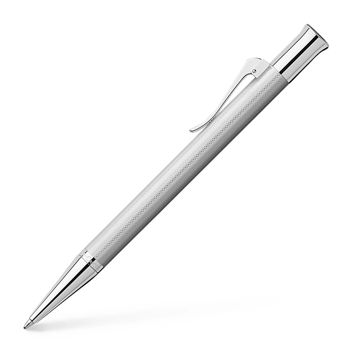 Graf von Faber-Castell 146534 Bolígrafo Guilloche, bañado en rodio | Cuerpo metálico guilloché con piezas metálicas rodiadas y recambio de gran capacidad B apto para documentos