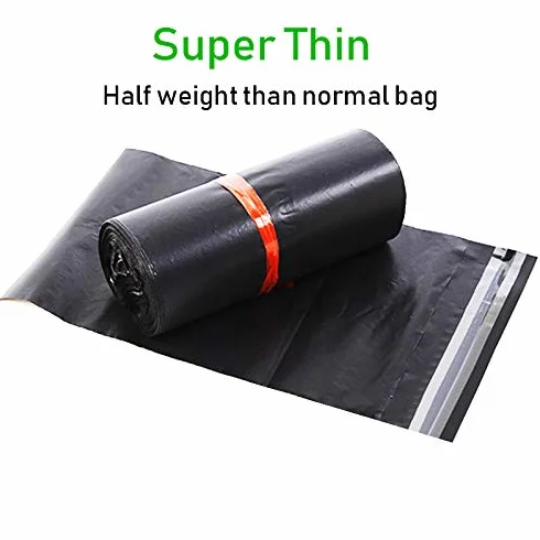 Bolsas de mensajería 100 Uds. negras 17x30cm polietileno sello autoadhesivo