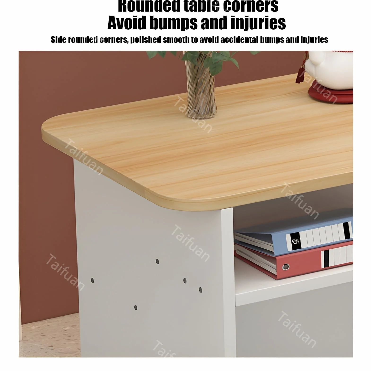 Mostrador Recepción Estética Madera Gabinete Cajero Gris Derecho 120x100x45cm