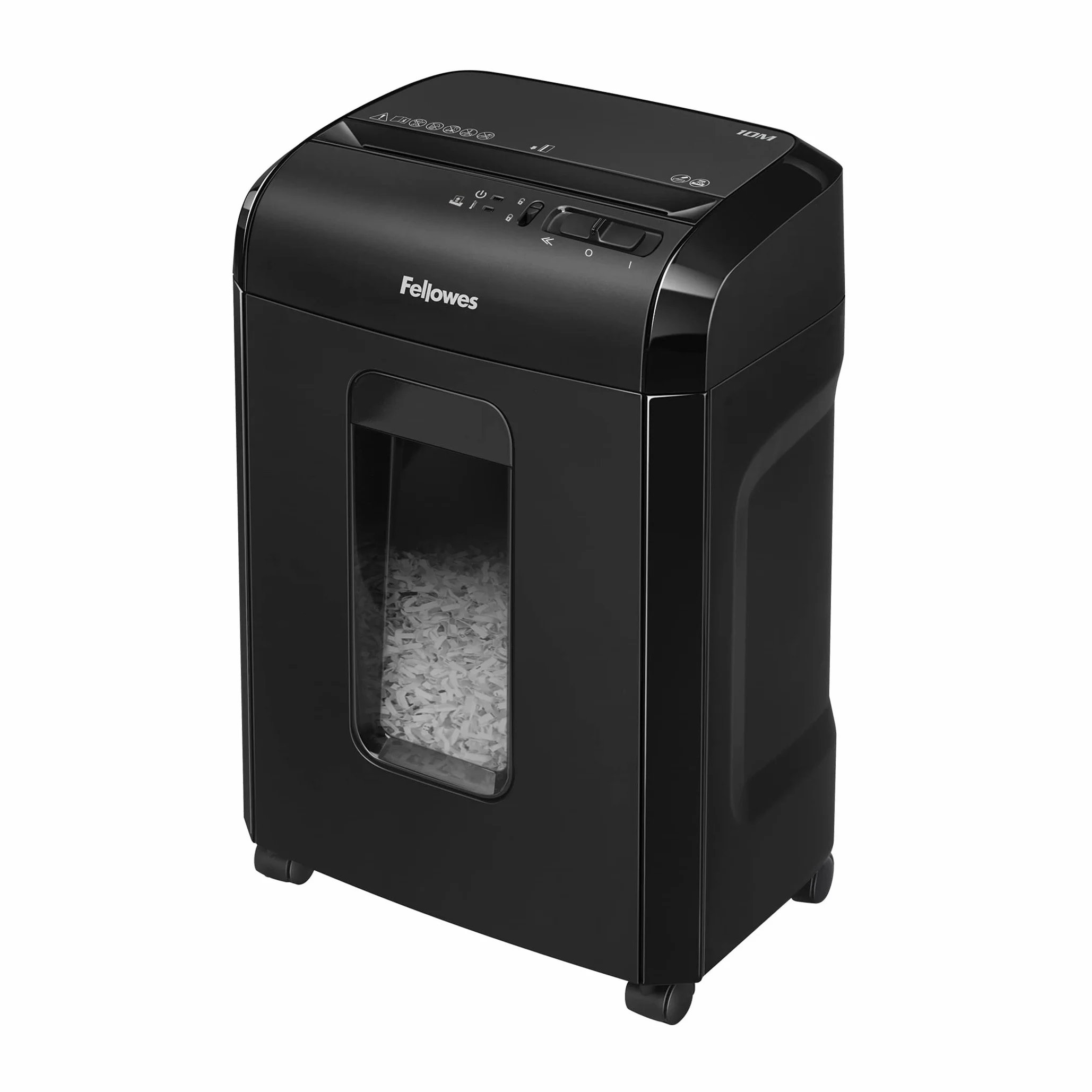Fellowes 10M - Trituradora de Papel, microcorte, destruye hasta 10 Hojas, destructora de Papel Uso Personal, Papelera 19L, Nivel de Seguridad DIN-P5, con Bloqueo de Seguridad, Color Negro