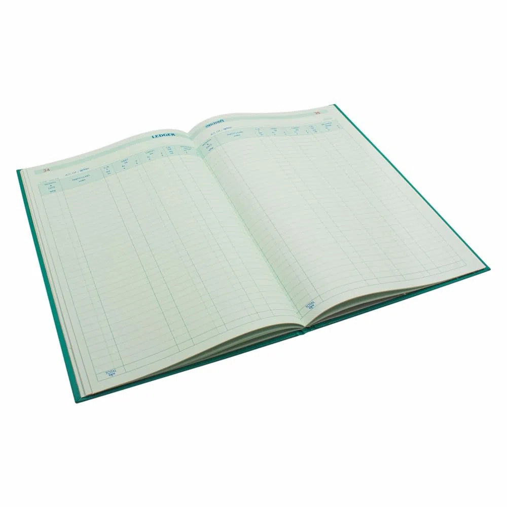 Anupam Ledger Khata | Papel de contabilidad verde | 100 g/m², 70 páginas | Tapa dura para una larga durabilidad | Almacén y fábrica (5QR)