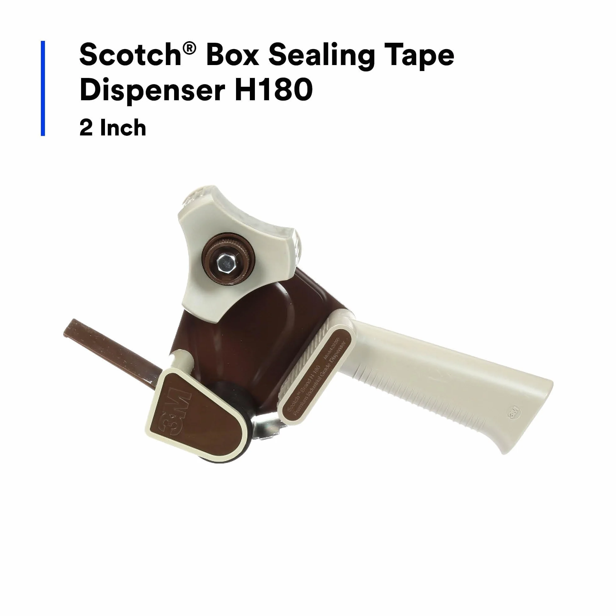 Scotch H180 Dispensador de cinta de embalaje industrial para cinta de 2" - Ligero y portátil para empaque comercial, envío, movimiento, sellado de cajas y caja, gris (19008)