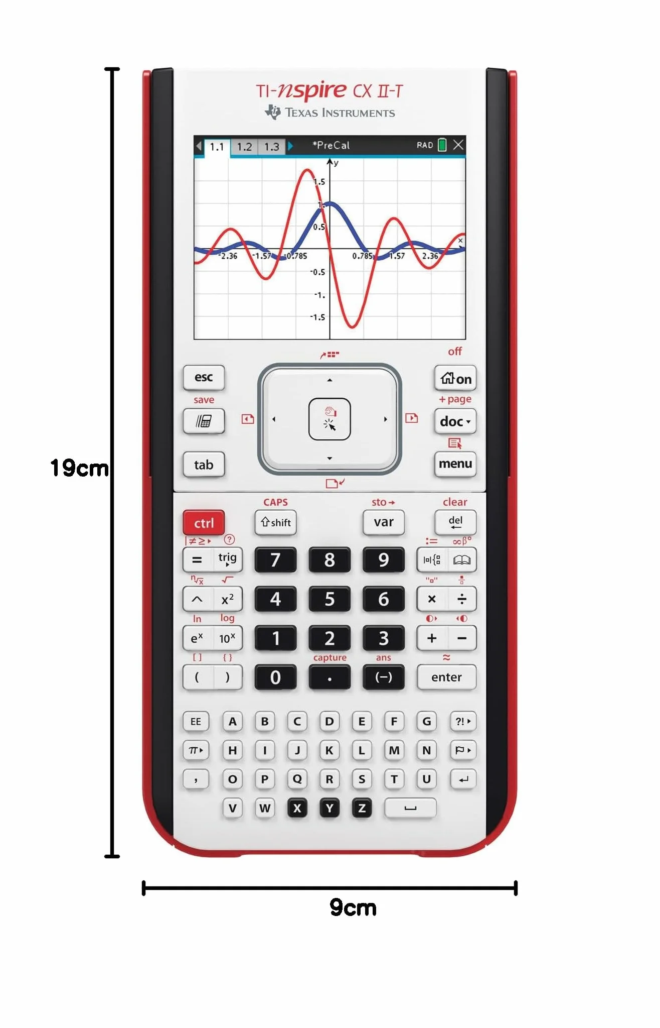 Texas Instruments TI-Nspire CX II-T | Calculadora Gráfica Digital a Color Blanco, E/D/I/NL/P/F, Software