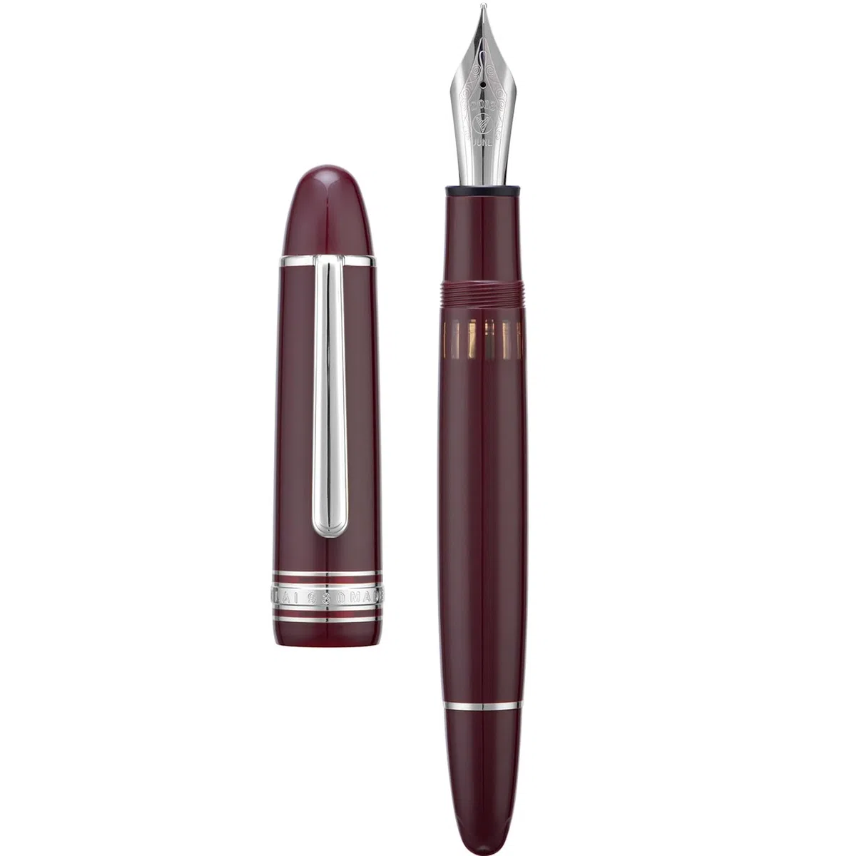 Piston Pluma estilográfica F/M/B, bolígrafo de regalo de resina negra y roja con llave, bolígrafos de negocios, bolígrafos de papelería para oficina para estudiantes (rojo plateado, F)