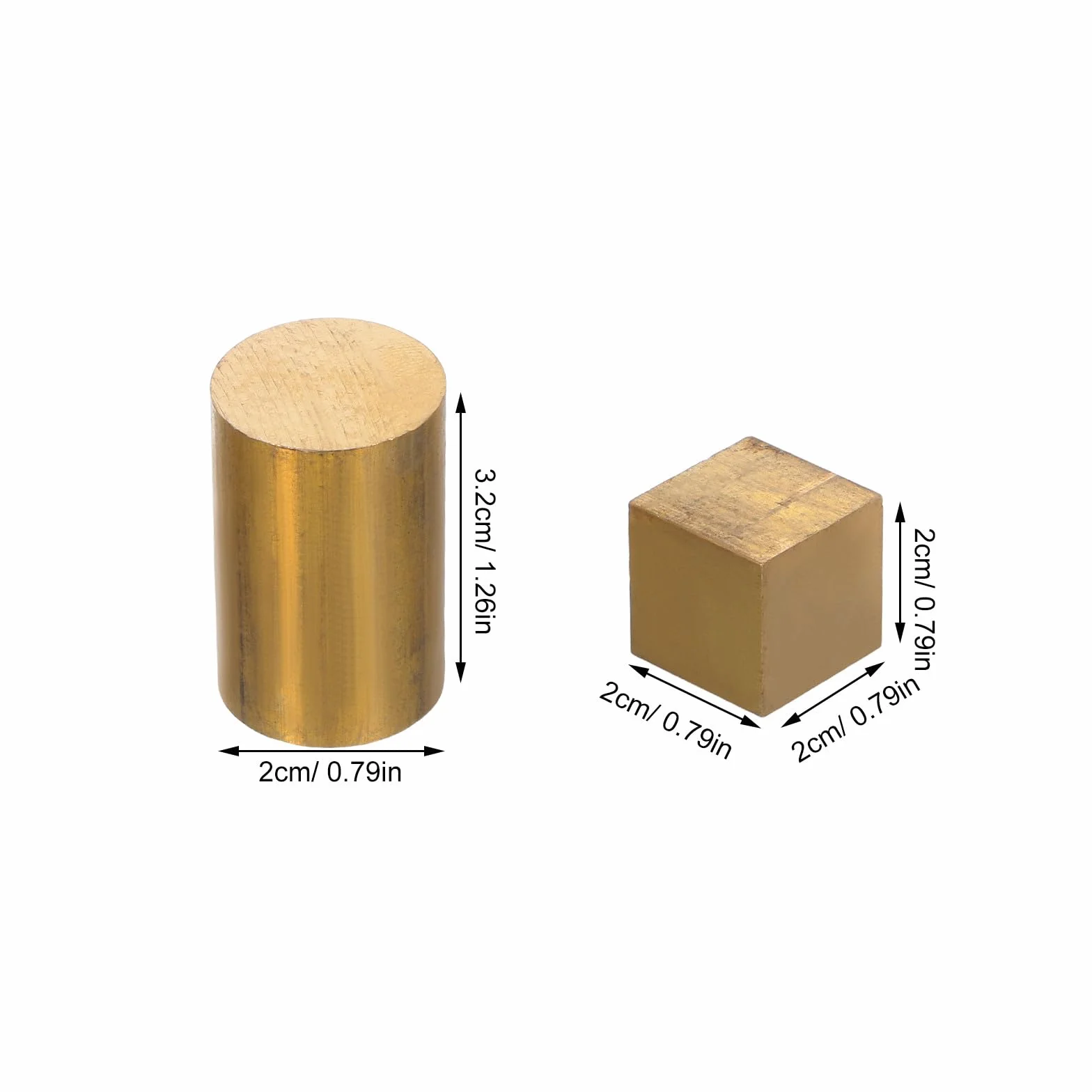 Juego Educativo de 7 Bloques de Densidad de Cobre, Hierro y Aluminio para Comparación de Materiales y Demostraciones Científicas en Clases y Hogar