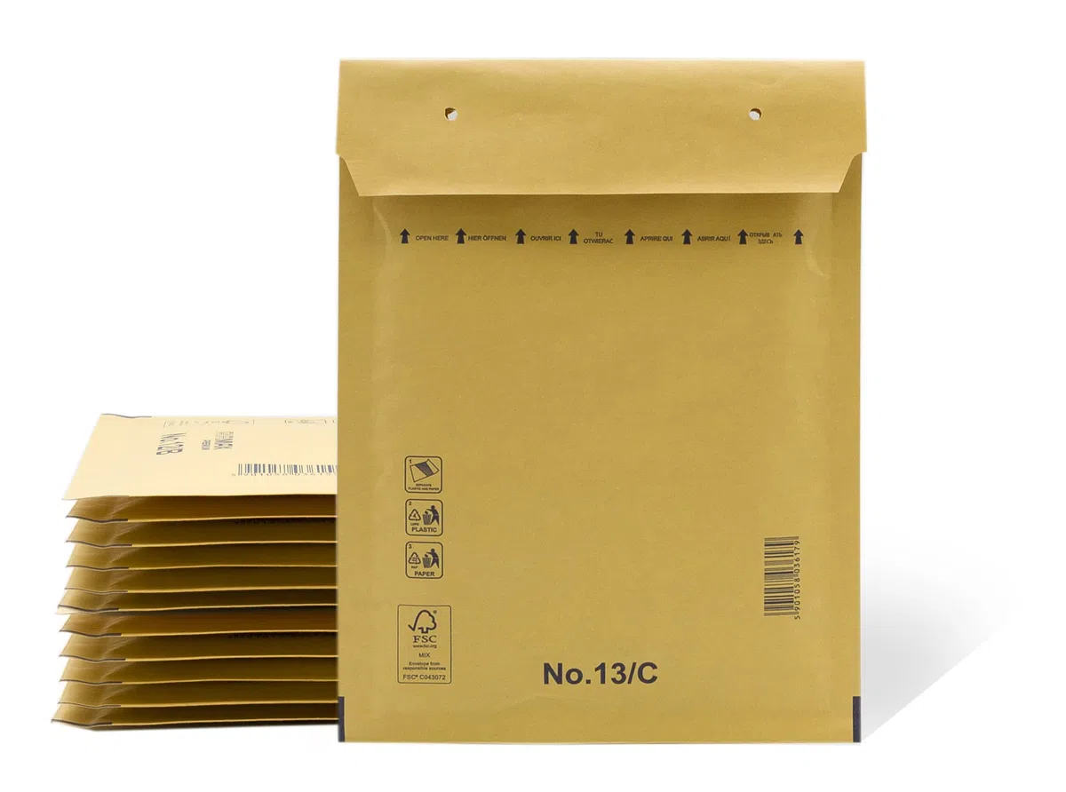 Ofituria 200 Sobres Acolchados de Papel Burbuja Interior de Polietileno, Color Marrón, Bolsas para Envíos con Capacidad para Albergar Documentos de una superficie máxima de 180x260 mm