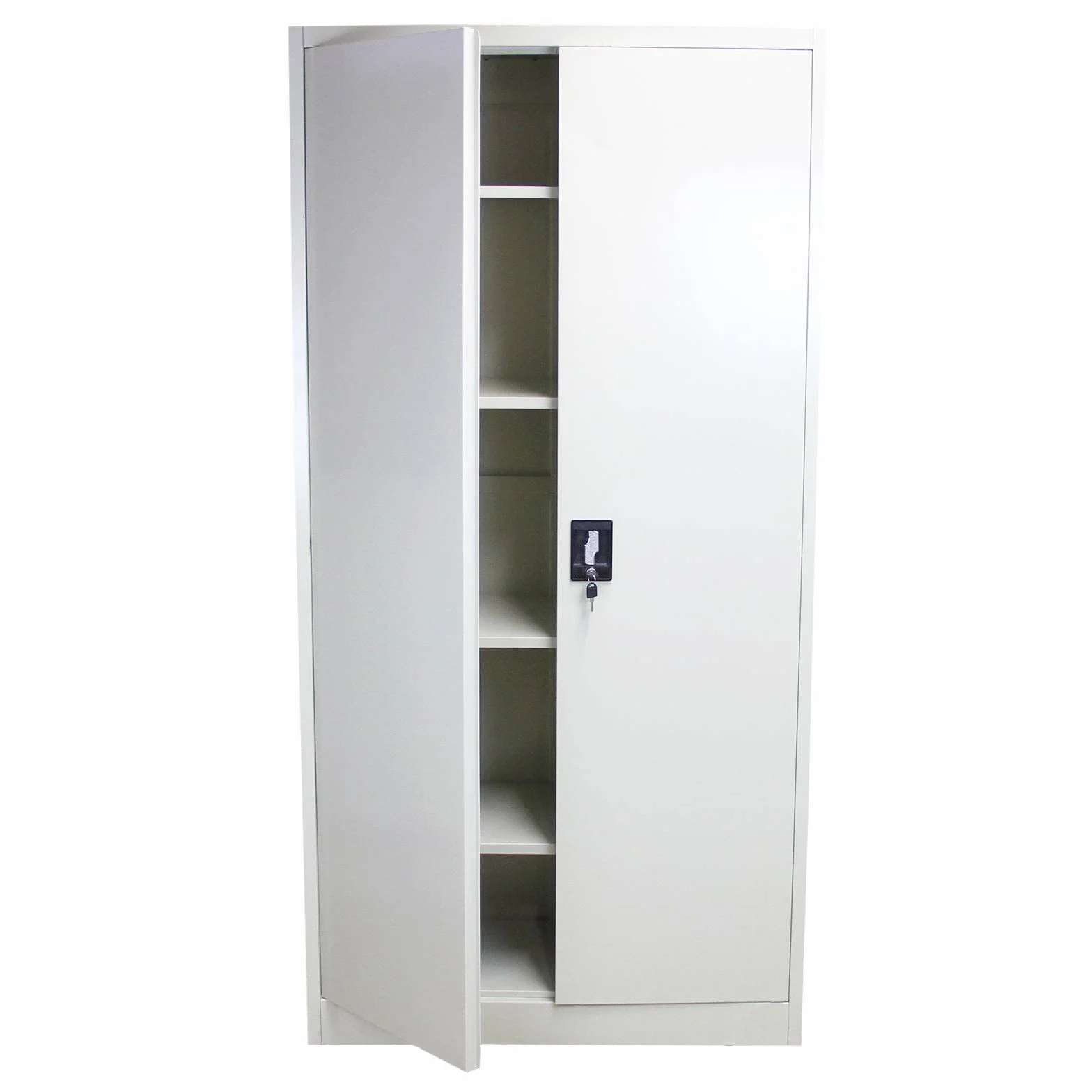 Armario de oficina metal 2 puertas archivador con cerradura 180 cm 3 compartimentos