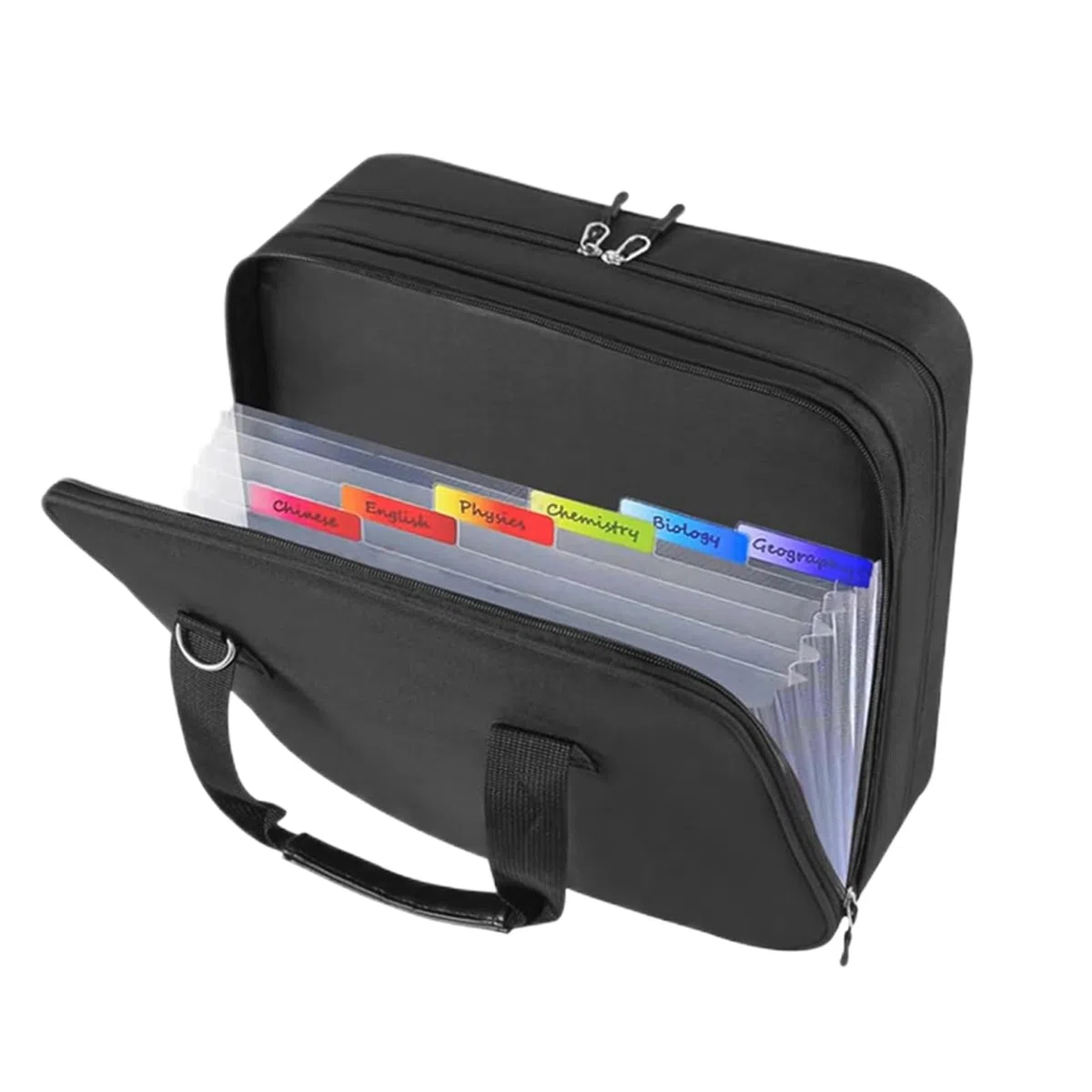 Carpeta con cremallera – Carpeta expandible, portadocumentos de 3 anillas, con múltiples bolsillos | Papelería para oficina escolar para estudiantes, viajes de negocios, almacenamiento de papel