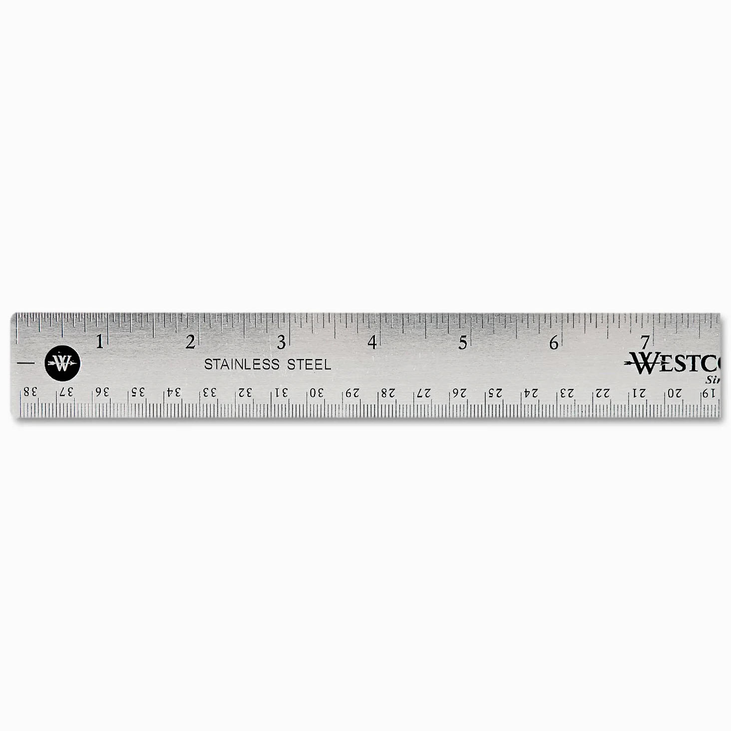 Westcott 10416 acero inoxidable oficina regla con antideslizante Base de corcho, 15 "