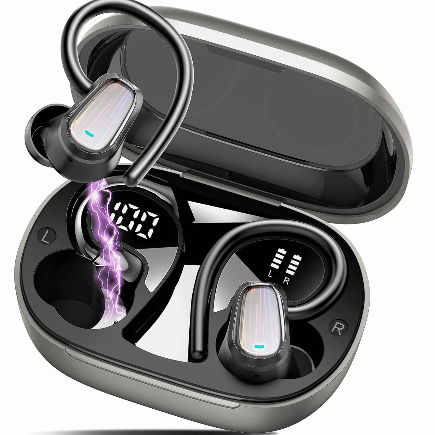 OYIB Auriculares Traductores en Tiempo Real, 3 in 1 AI auriculares Traductor de Idiomas 164 Idiomas con APP, 50H Cascos Inalambricos Bluetooth 5.4 con Control Táctil con luz LED para Viajes, Reuniones