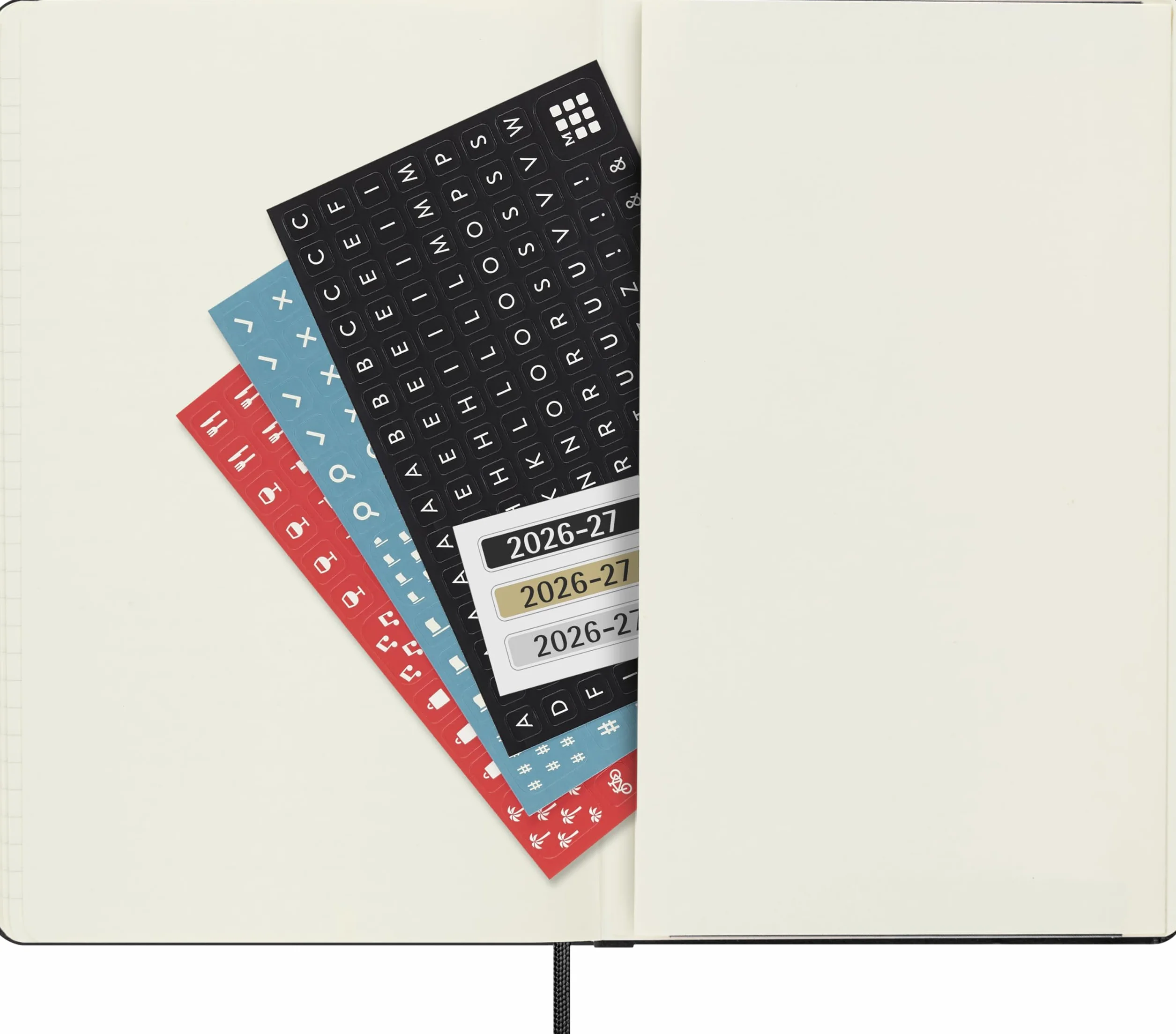 Moleskine Agenda diaria 2026 2027-18 meses con tapa dura y cierre elástico, color negro, tamaño grande 13 x 21 cm