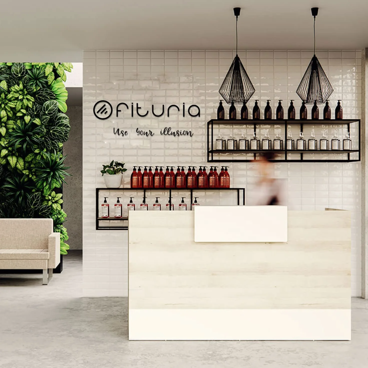 Mesa Mostrador Recepción OFITURIA 1200mm Castaño Blanco Mueble Escritorio Tienda Oficina