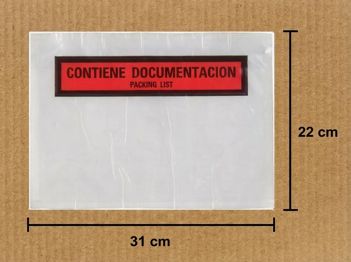 500 Sobres Portadocumentos Adhesivos A4 (31 x 22 cm) – Packing List para Envíos – Sobres Porta Documentos Transparentes para Facturas y Albaranes – Sobres Documentos Autoadhesivos para Paquetes