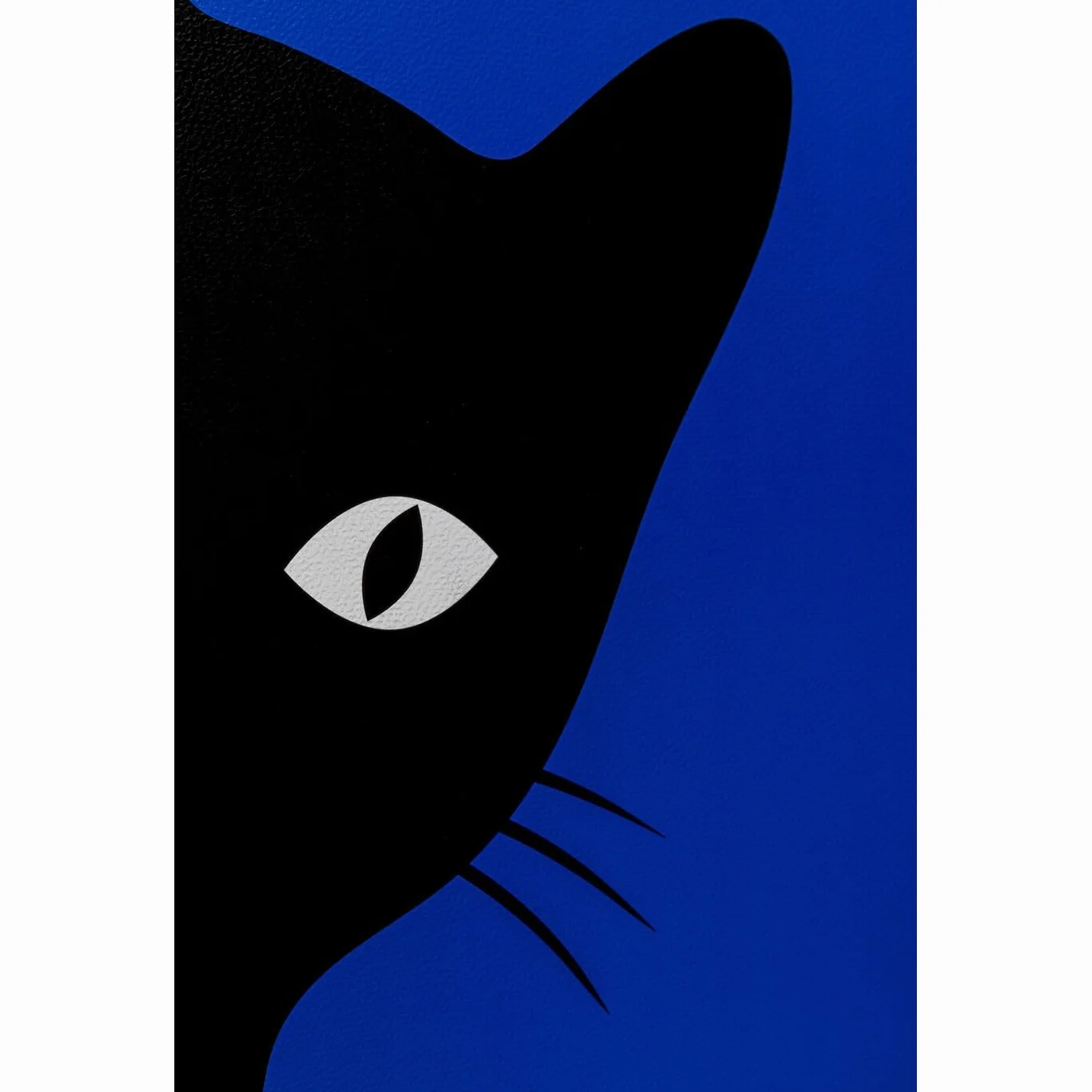 Kare Design Cuadro Ciao Gatto, Azul y Negro, Juego de 2, 40x30 cm, Enmarcado, Arte Abstracto Pop