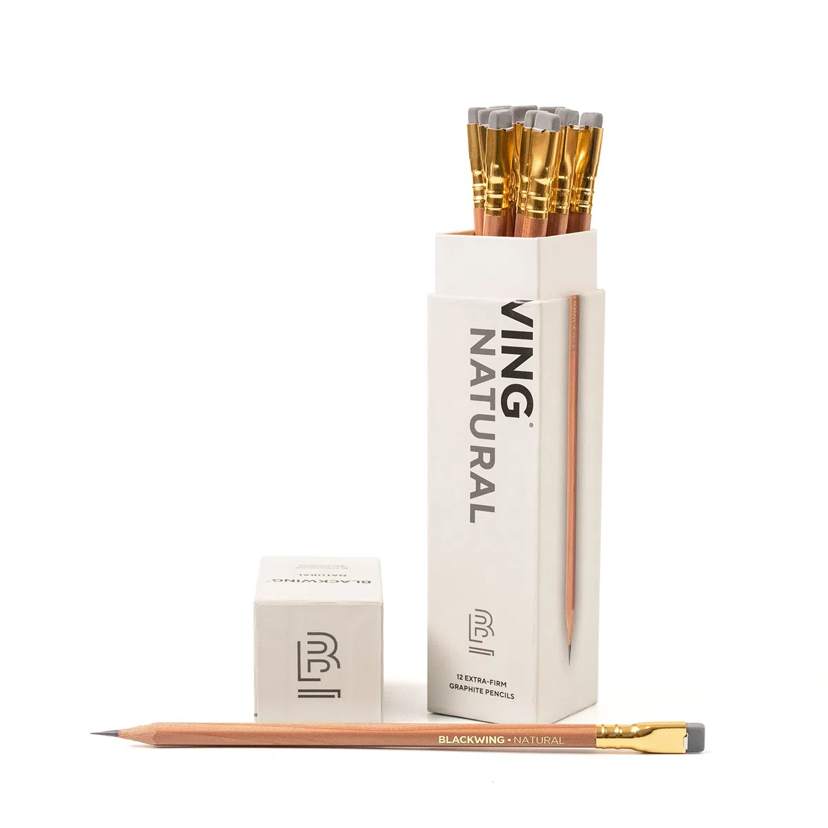 Blackwing Bleistift Naturals | Set mit 12 Bleistiften in schöner Box extra harte Mine