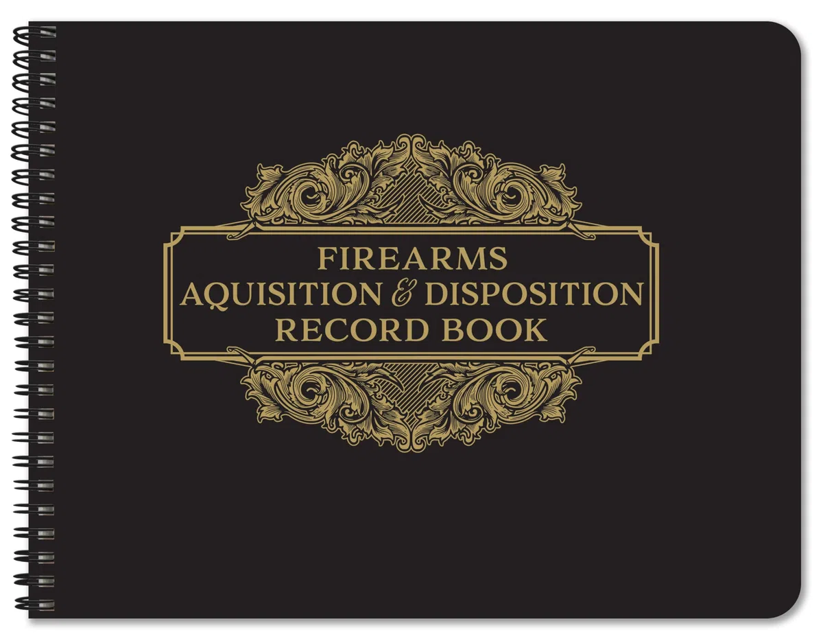 BookFactory Libro de registro de adquisición y disposición de armas de fuego extra grande A&D (2 páginas extendidas)/libro de registro de armas ATF/libro de registro - 2,100 entradas, Wire-O, 14 x 8.5