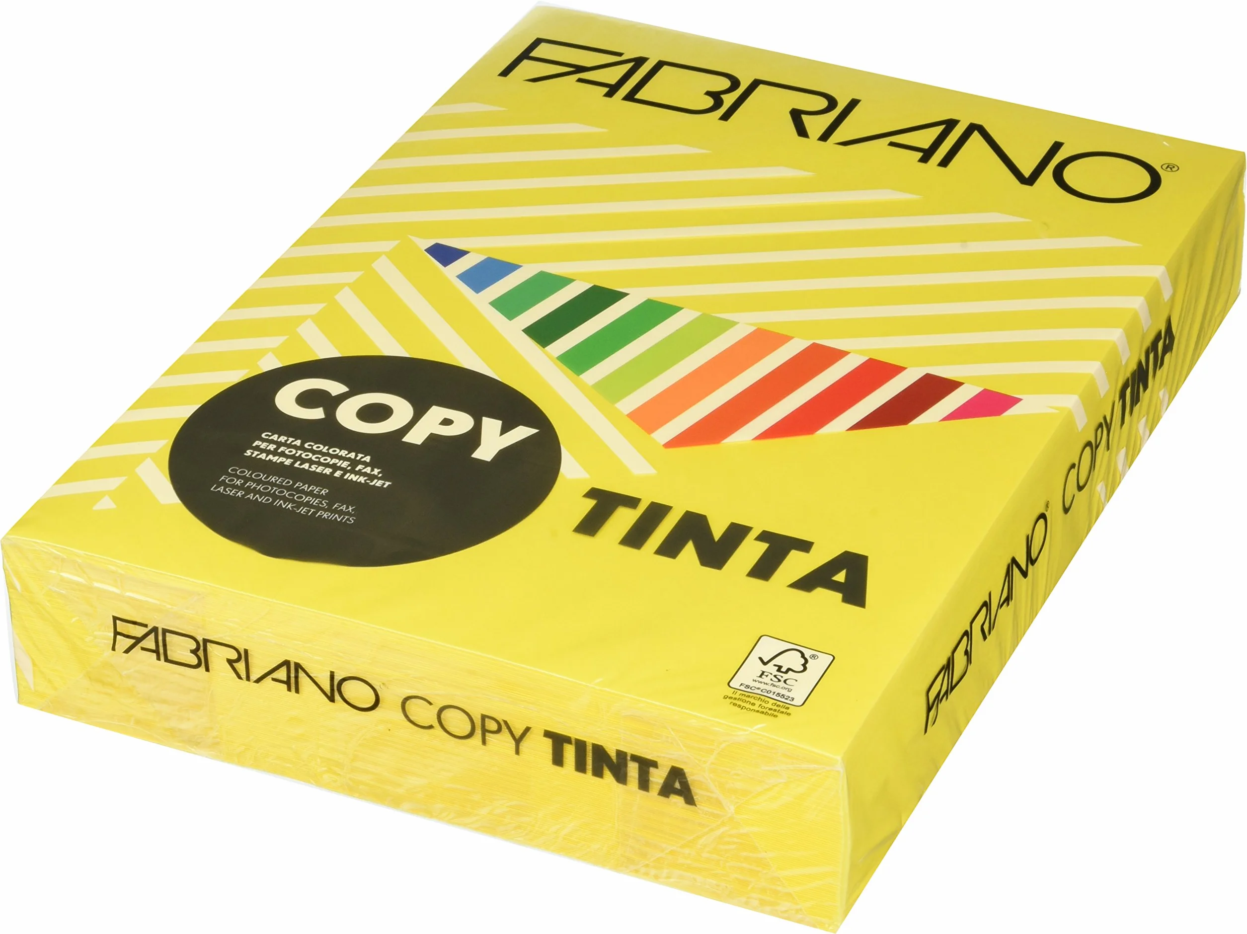 Fabriano F60621297 - Pack 500 hojas de papel, A4, 80 g, color amarillo fuerte