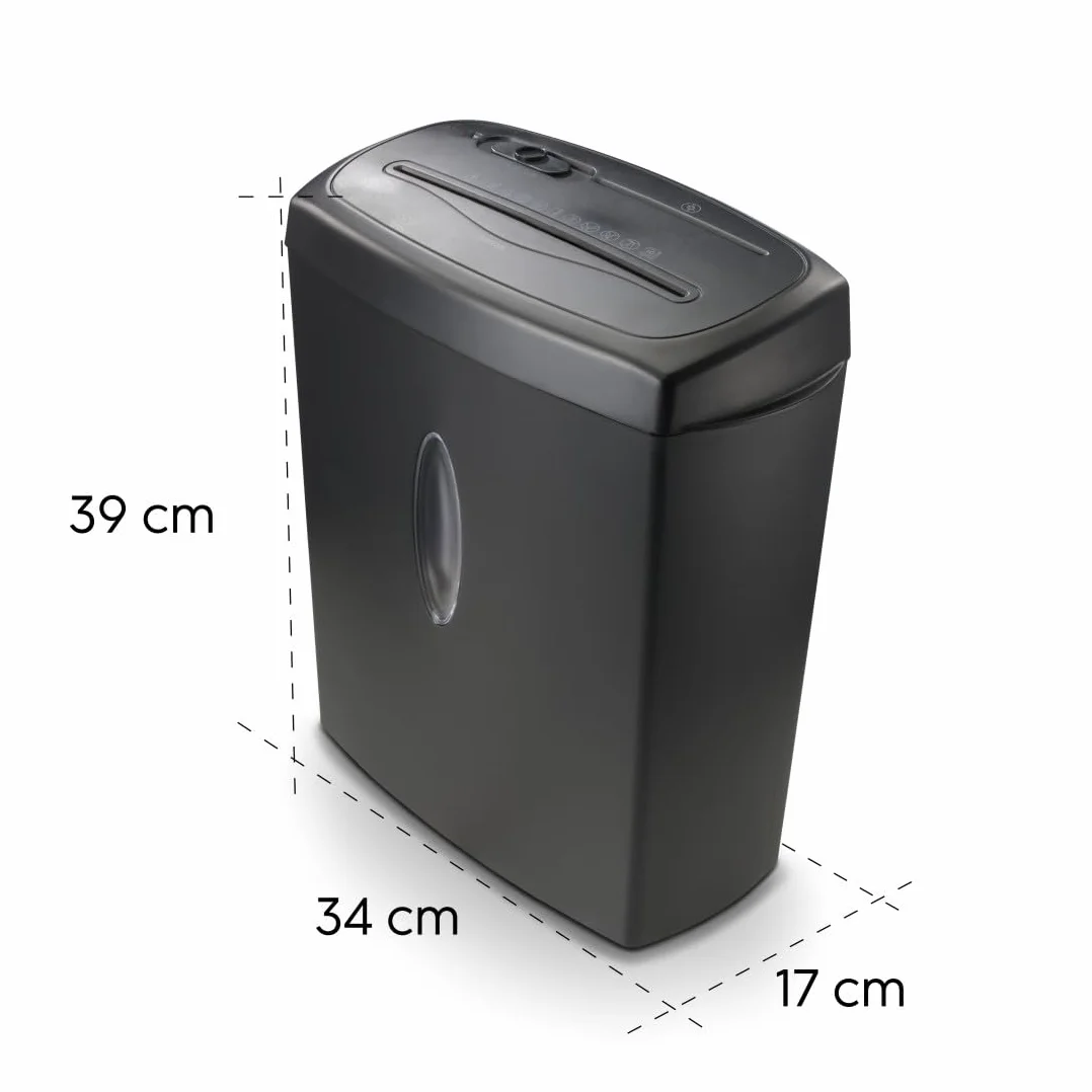 Hama | Destructora de Papel Corte Transversal 10 Hojas DIN A4 P4 (Trituradora de Documentos GDPR para CD DVD Tarjetas, E-3, P-4, T-4, antiatasco automático, 15 L) Negro