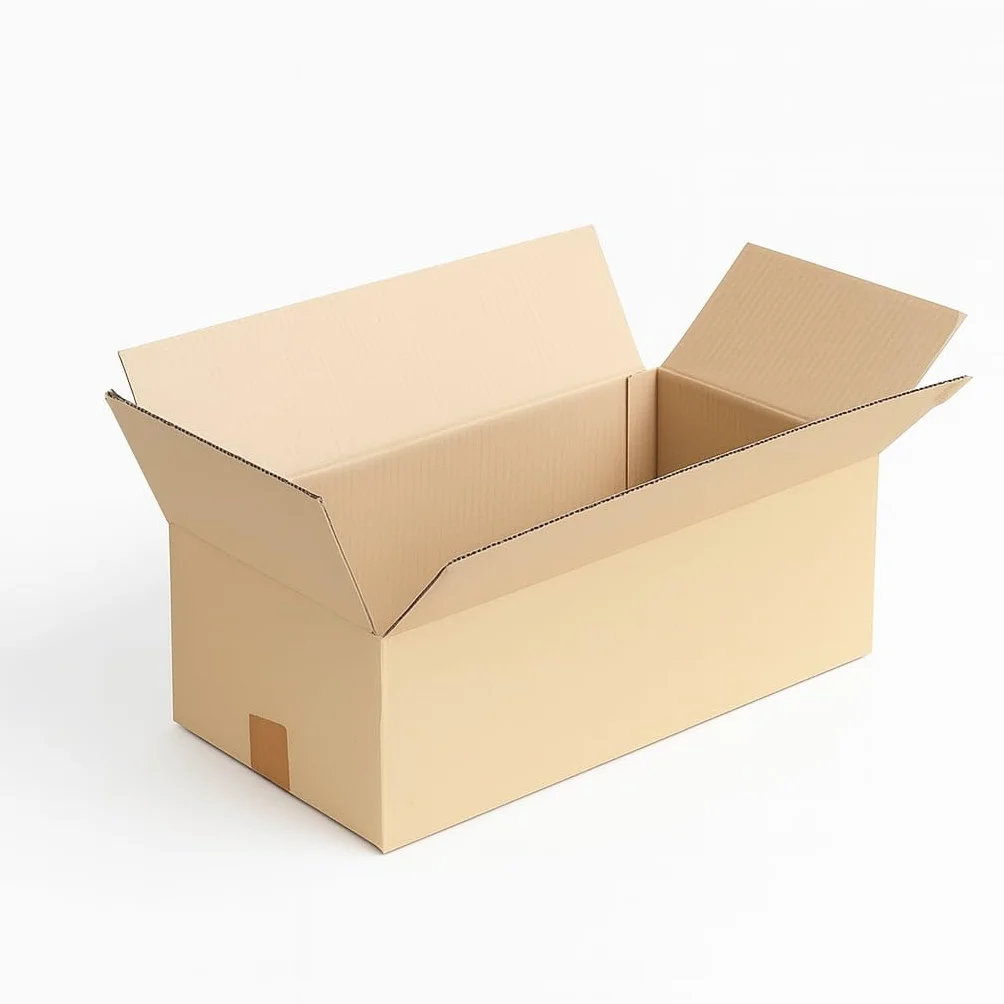 TELECAJAS | 20 Cajas 50x25x15 cm de Cartón Plana Alargada de Solapas, Robusta Marrón Kraft, Sin asas | Pack de 20