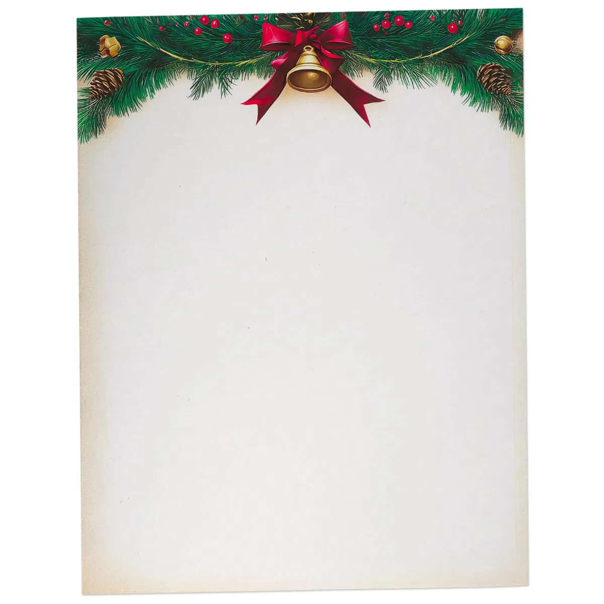 Papel de papelería de Navidad con diseño de campana antigua, 8.5 x 11-60 hojas, papel de carta navideña